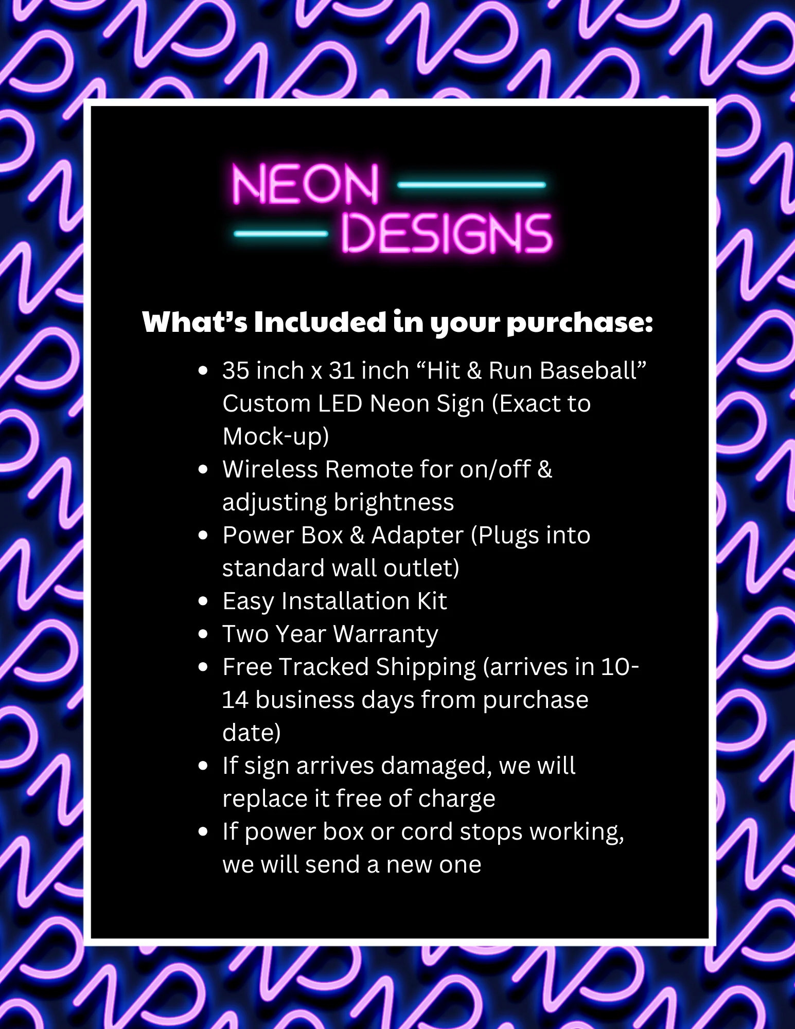 Hit & Run Baseball - Premium Neon Artwork - Image 2