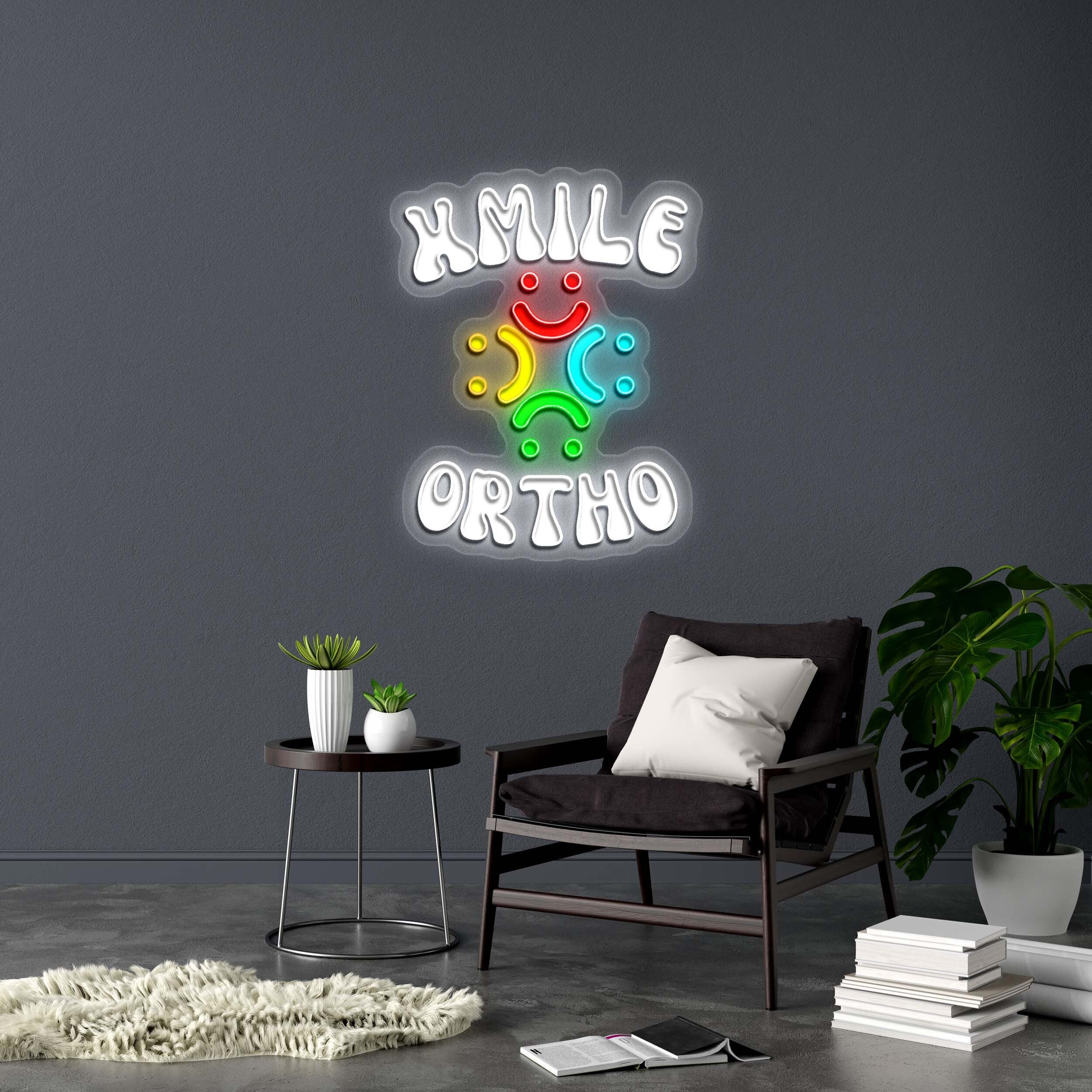 HMILE ORTHO - Premium Neon Artwork