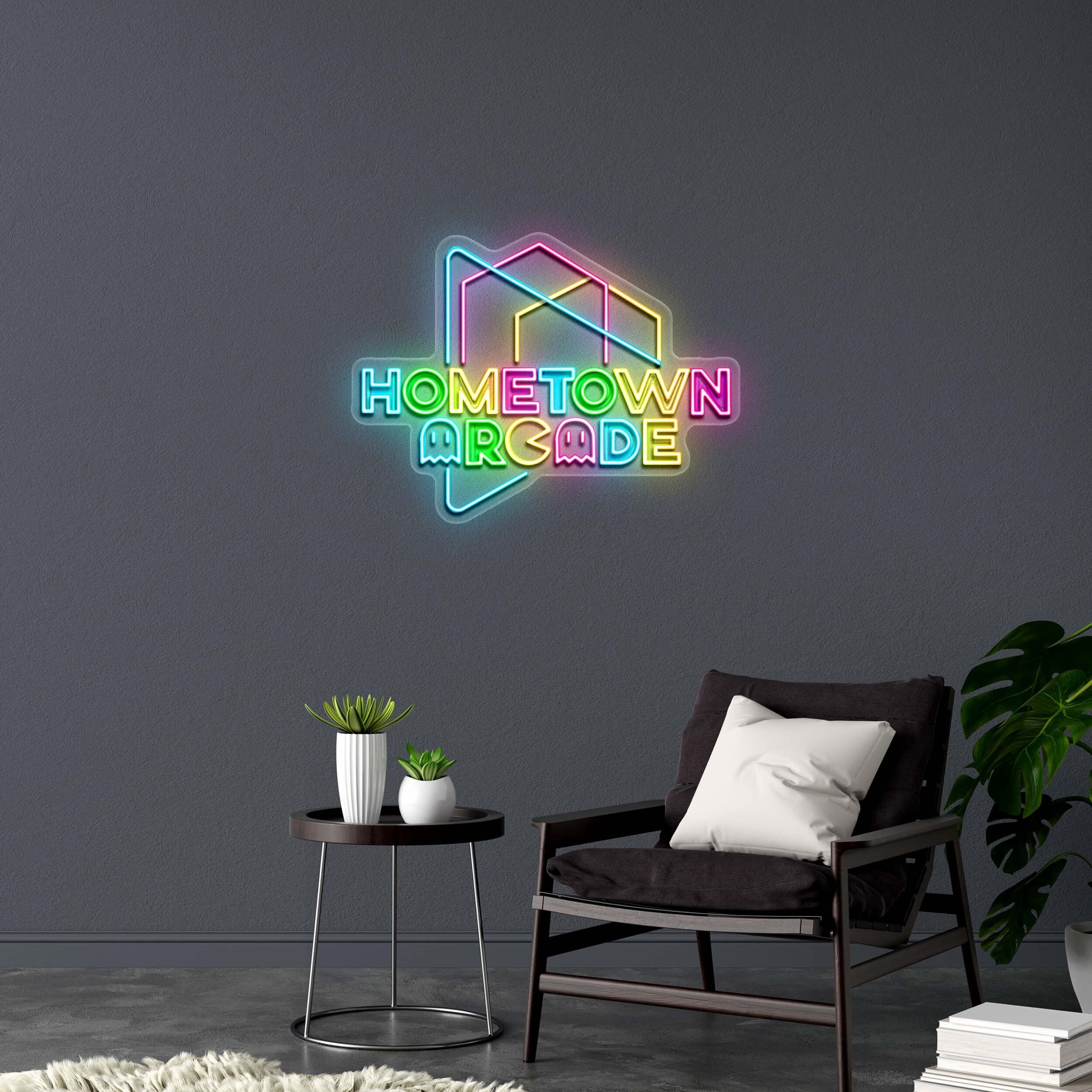 HOMETOWN ARCADE - Premium Neon Artwork