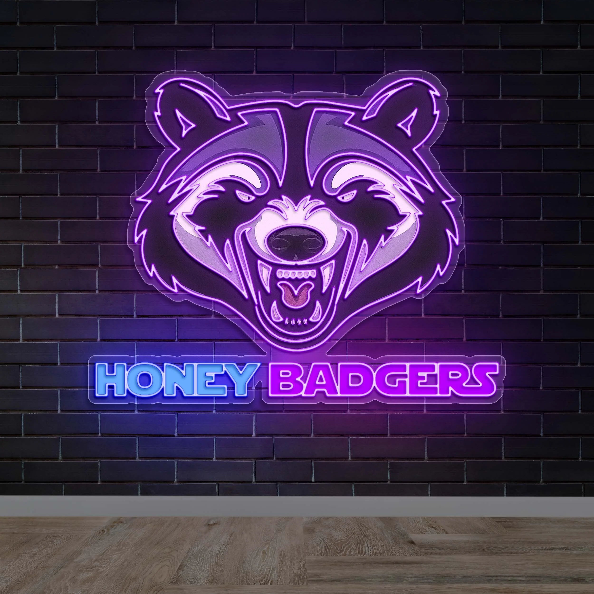 HONEY BADGERS - Premium Neon Artwork