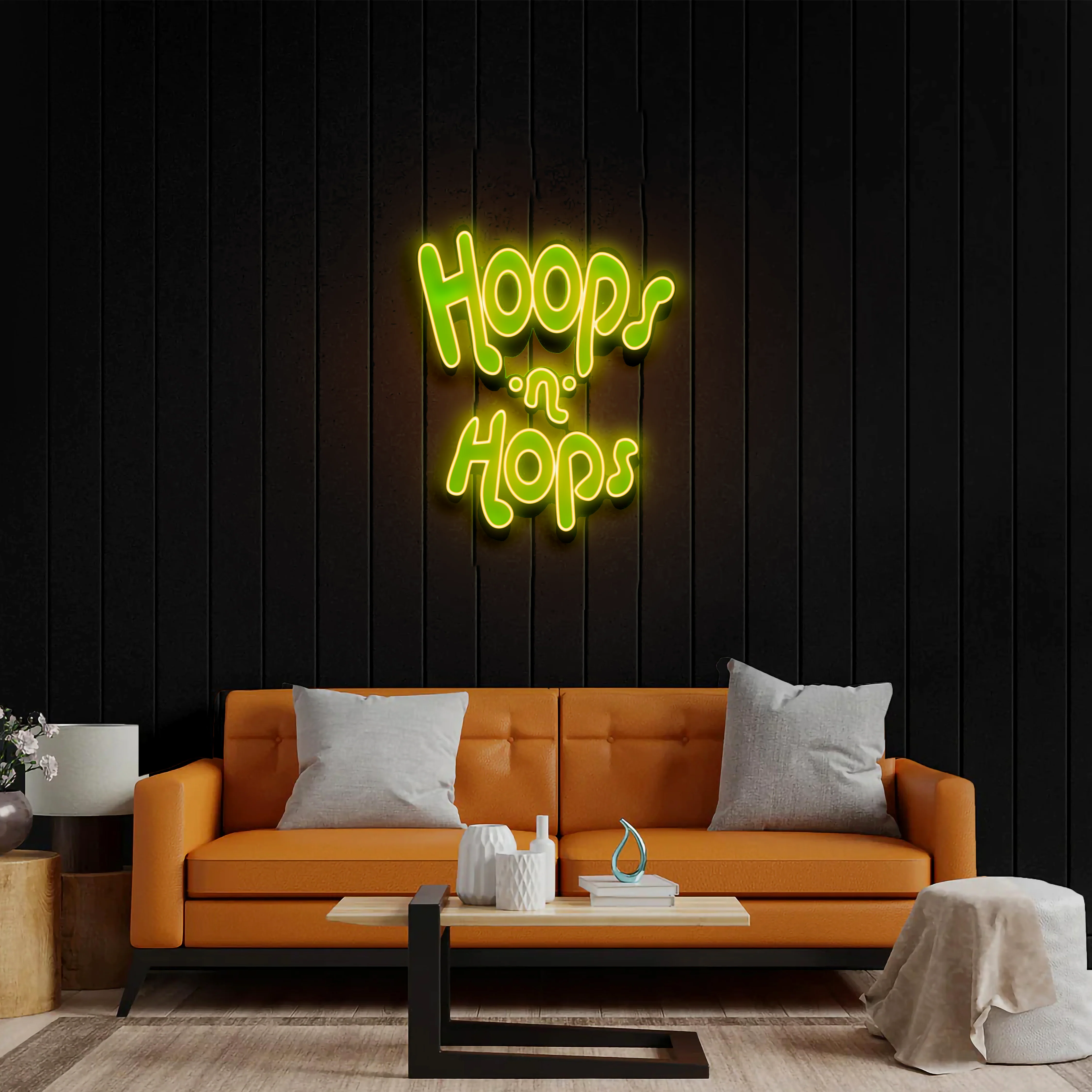 Hoops N Hops - Premium Neon Artwork