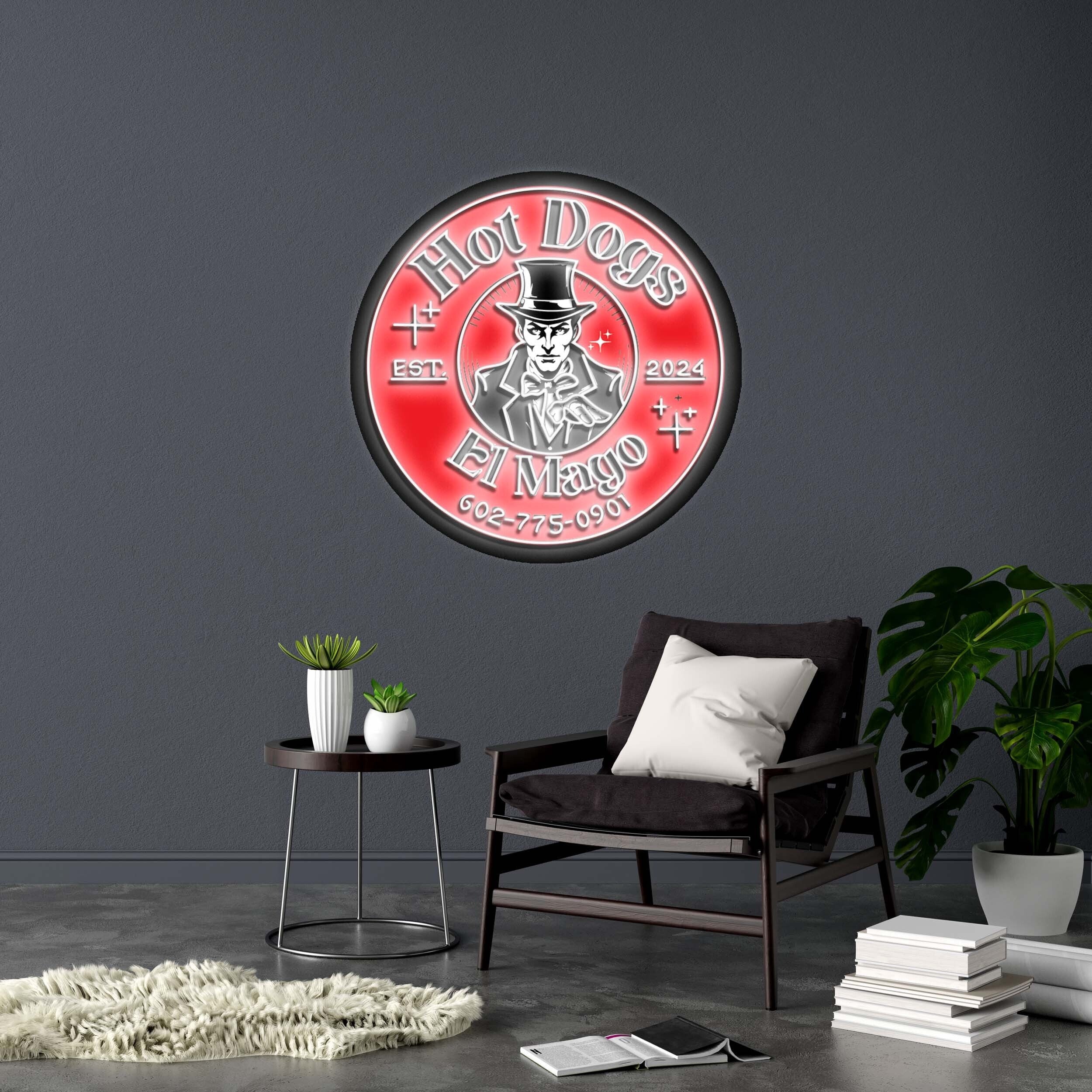 Hot Dogs El Mago - Premium Neon Artwork
