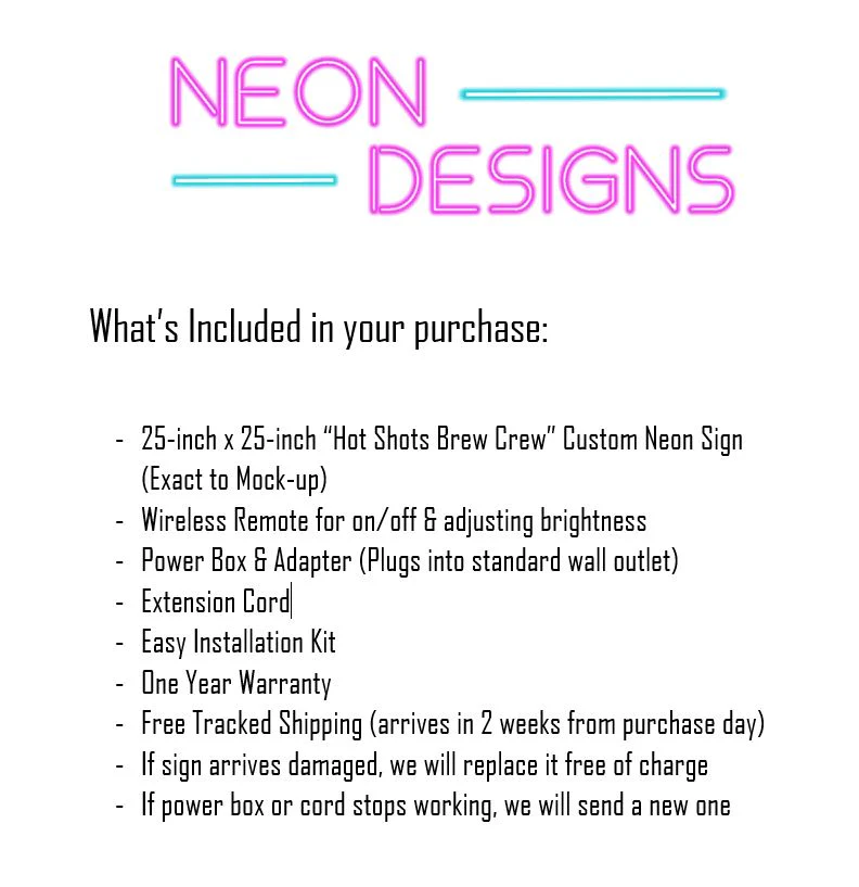 Hot Shots Brew Crew - Premium Neon Artwork - Image 2