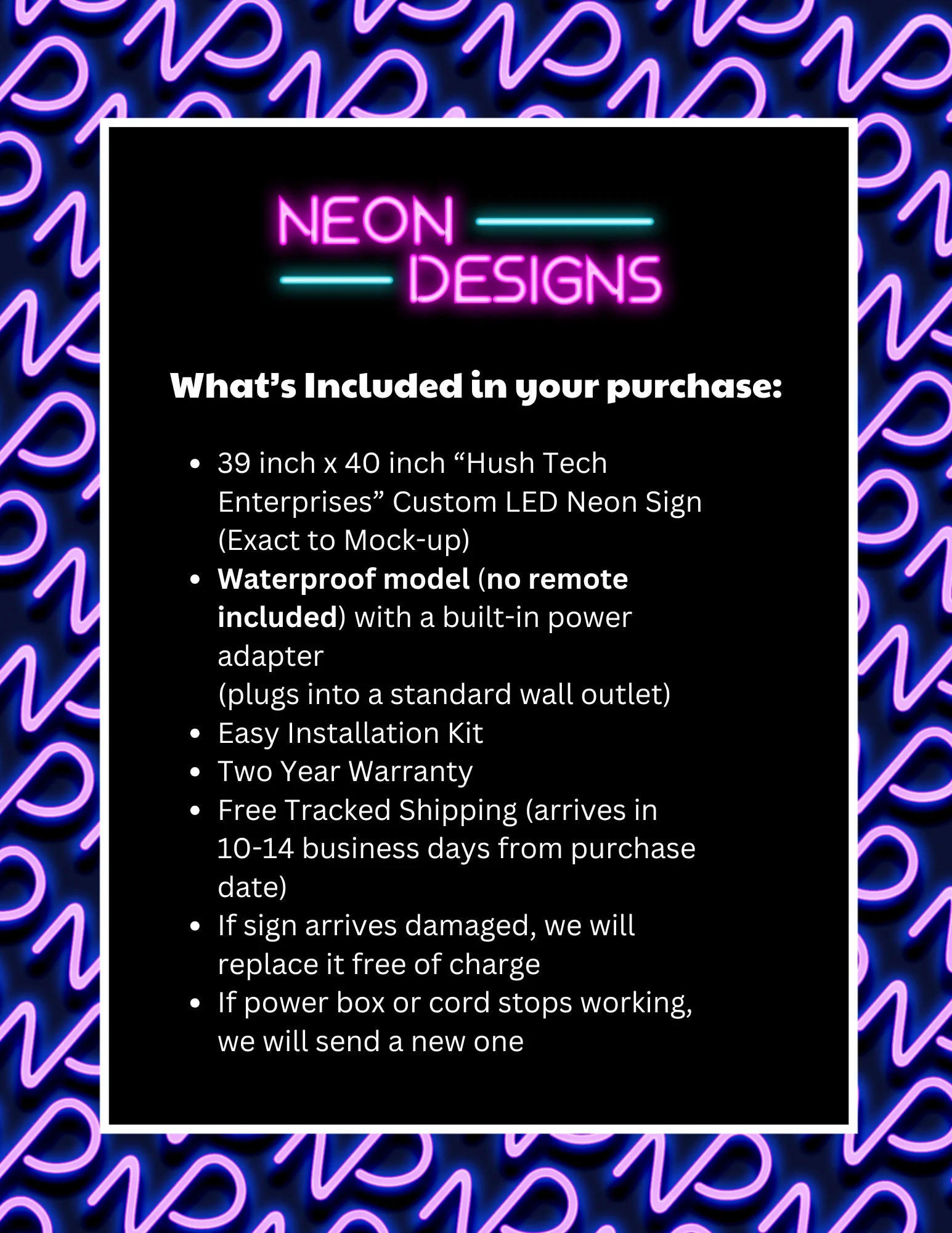 Hush Tech Enterprises - Premium Neon Artwork - Image 2