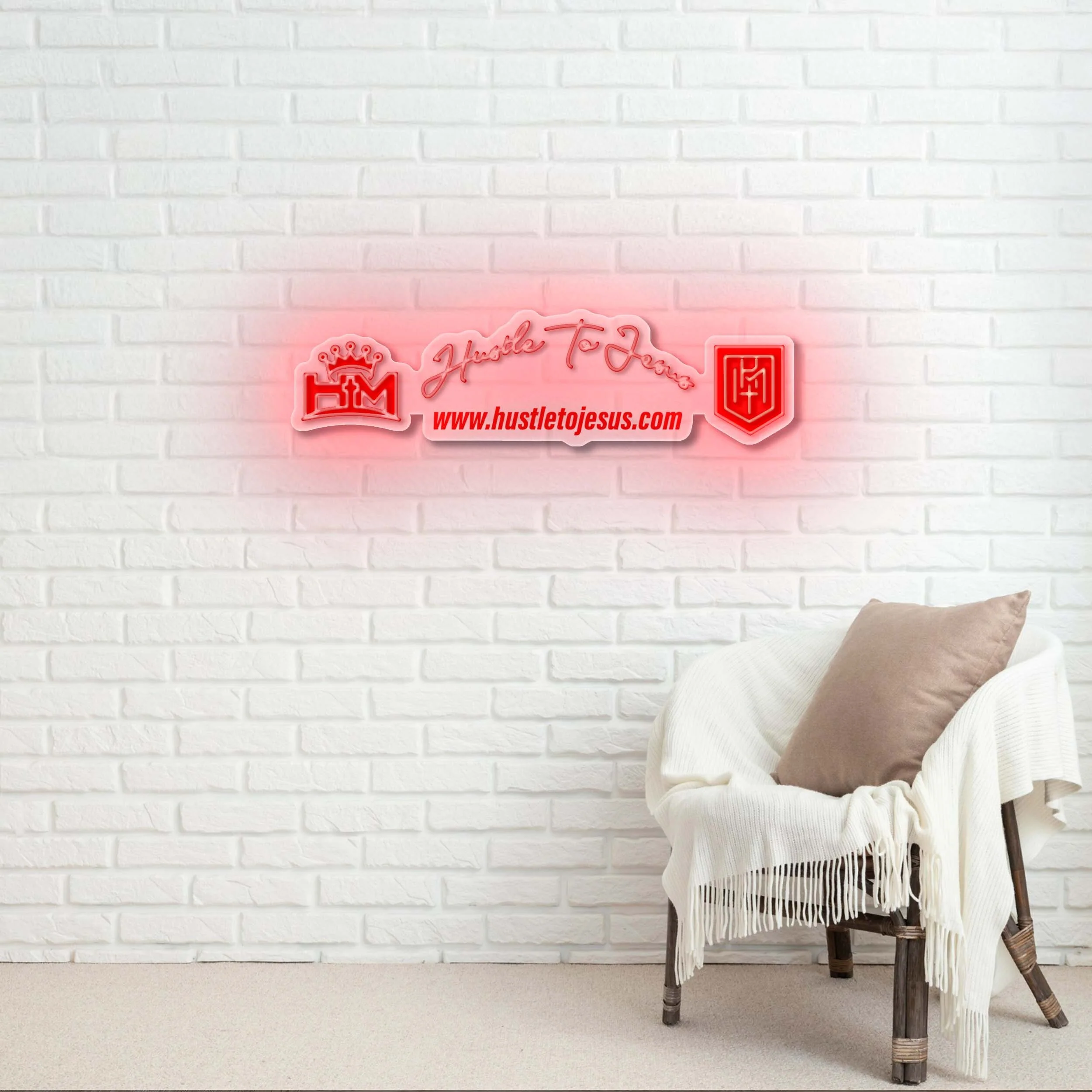 Hustle To Jesus – Premium Neon Artwork