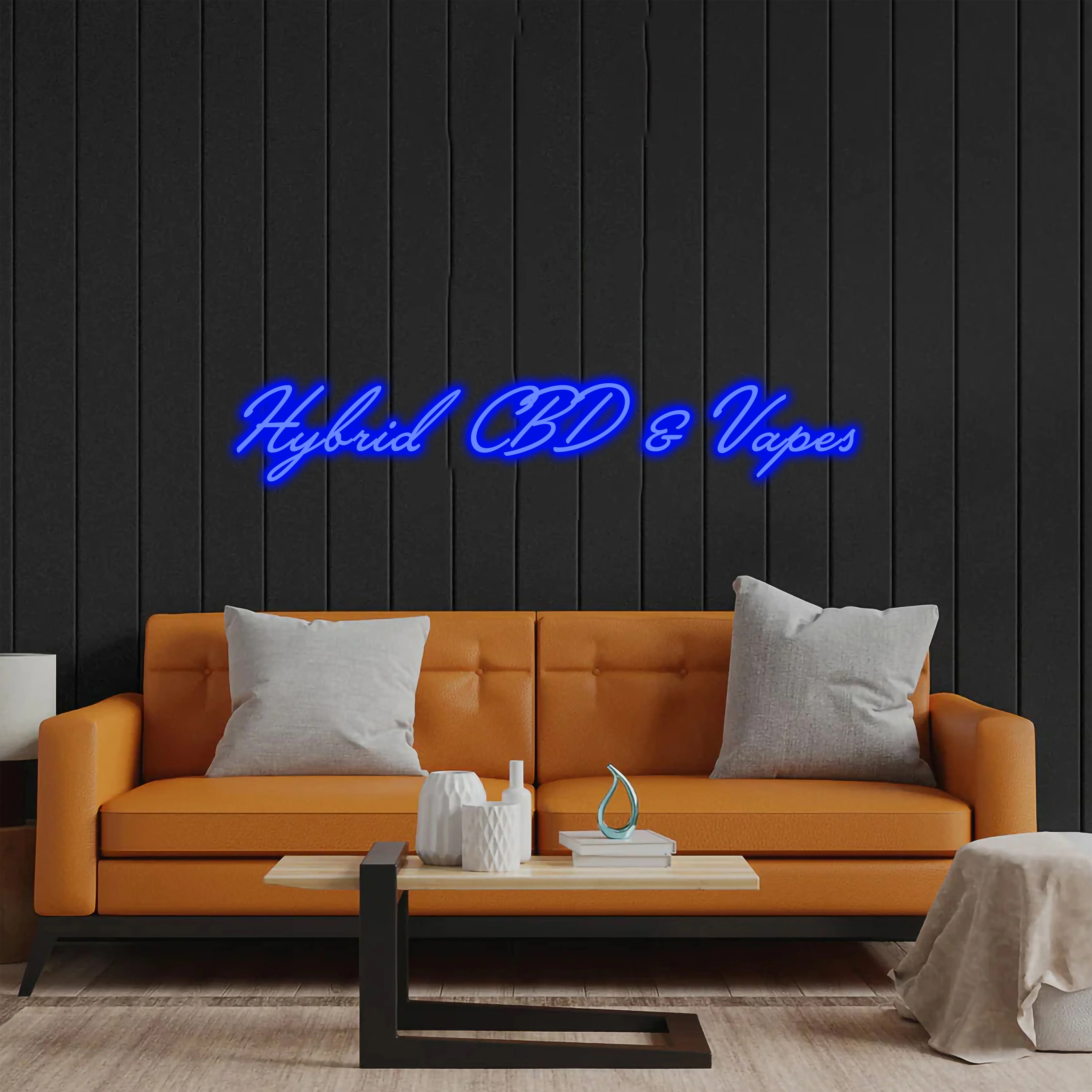 Hybrid CBD & Vapes - Premium Neon Artwork