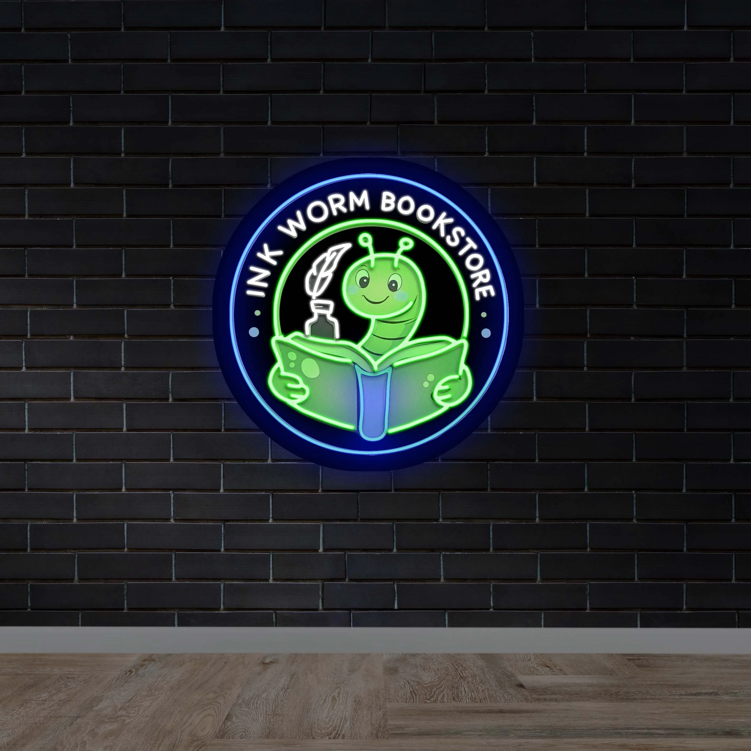 INK WORM BOOKSTORE - Premium Neon Artwork