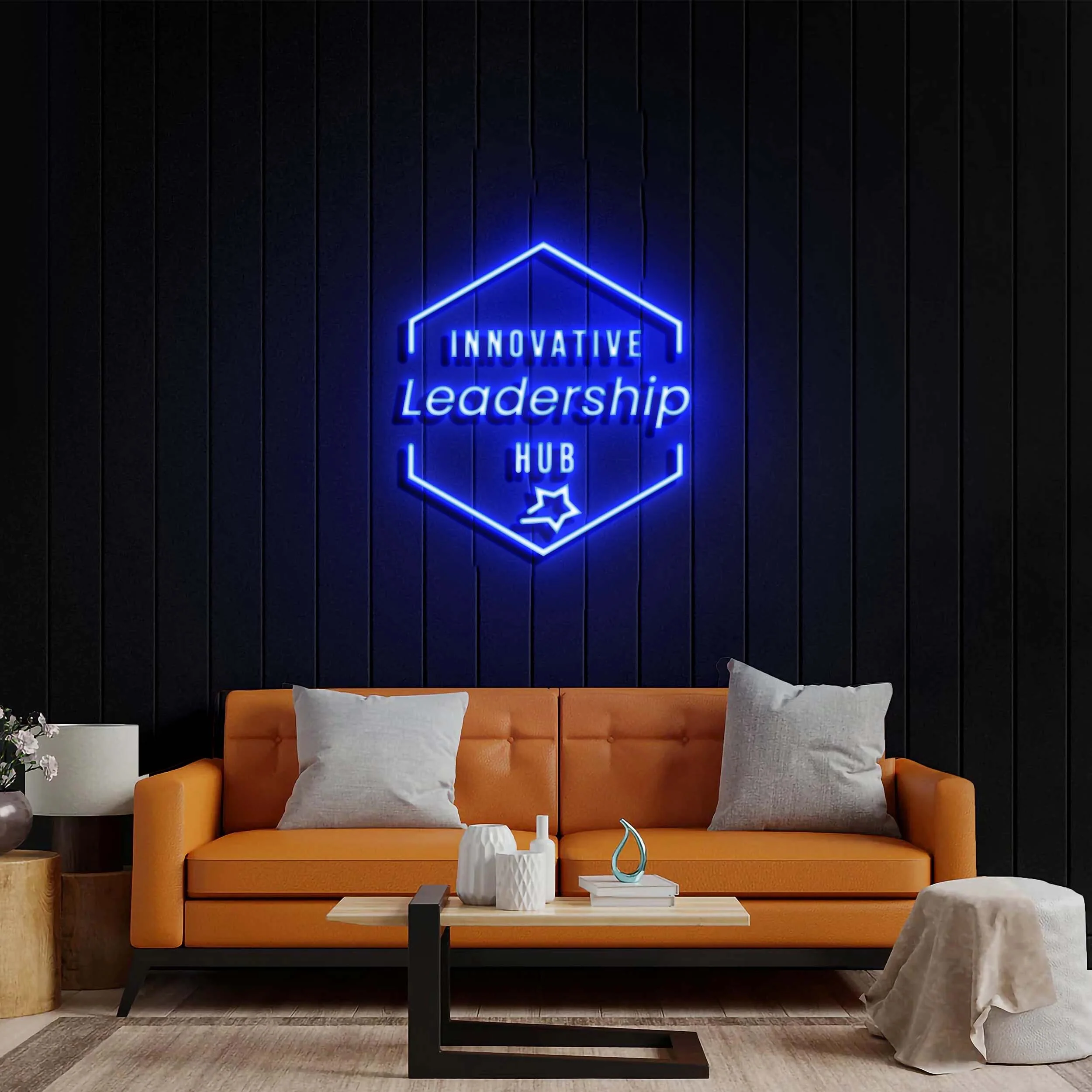 Innovative Leadership Hub - Premium Neon Artwork