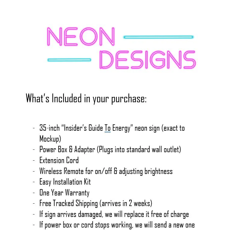 Insider's Guide To Energy - Premium Neon Artwork - Image 2