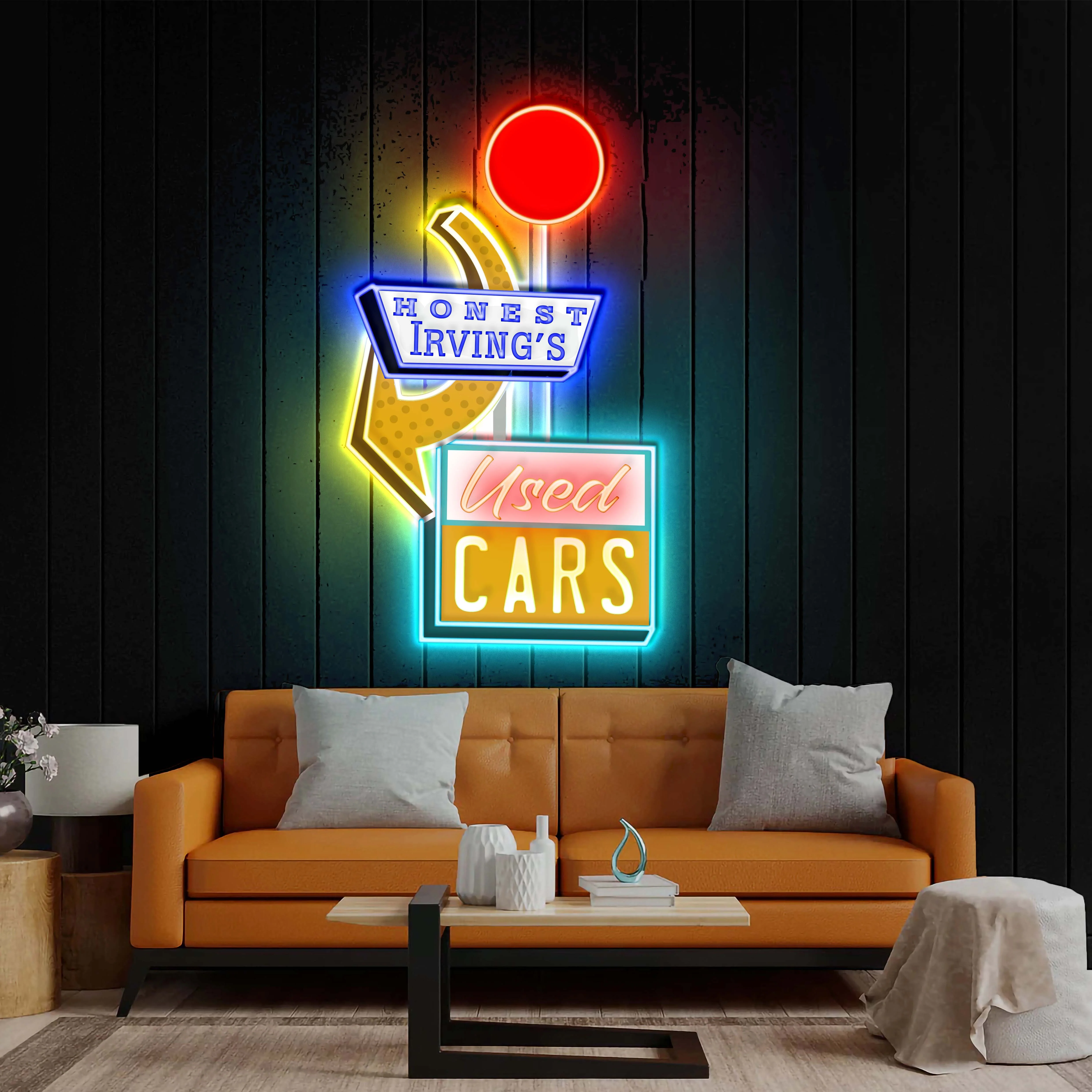 HONEST IRVING'S Used CARS – Premium Neon Artwork