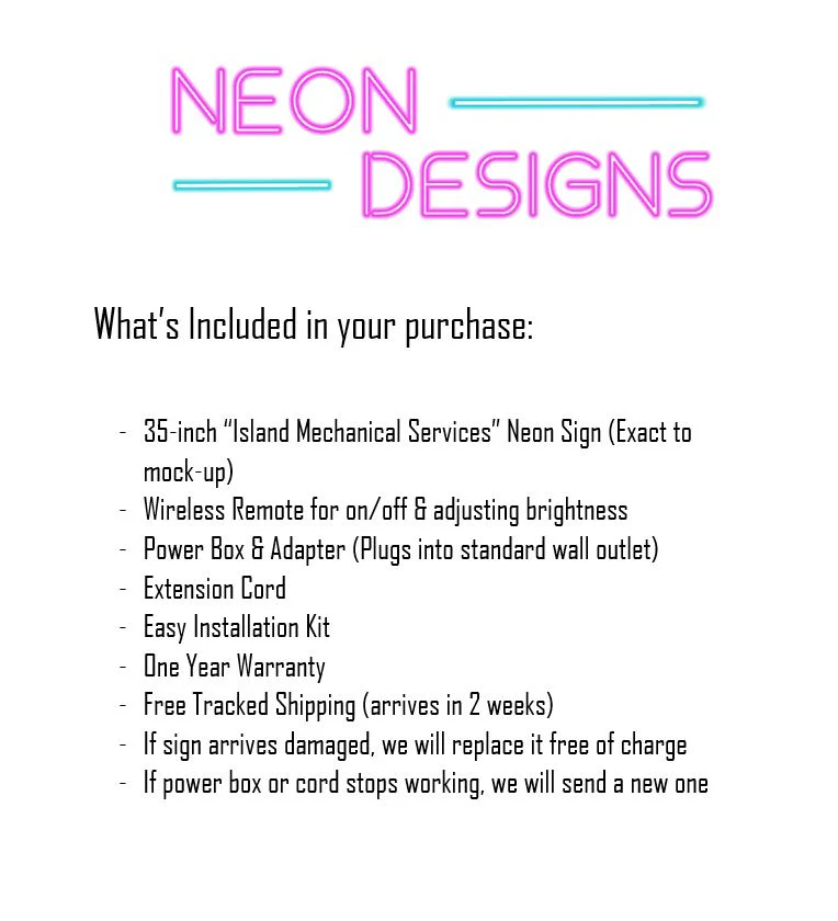 Island Mechanical Services - Premium Neon Artwork - Image 2
