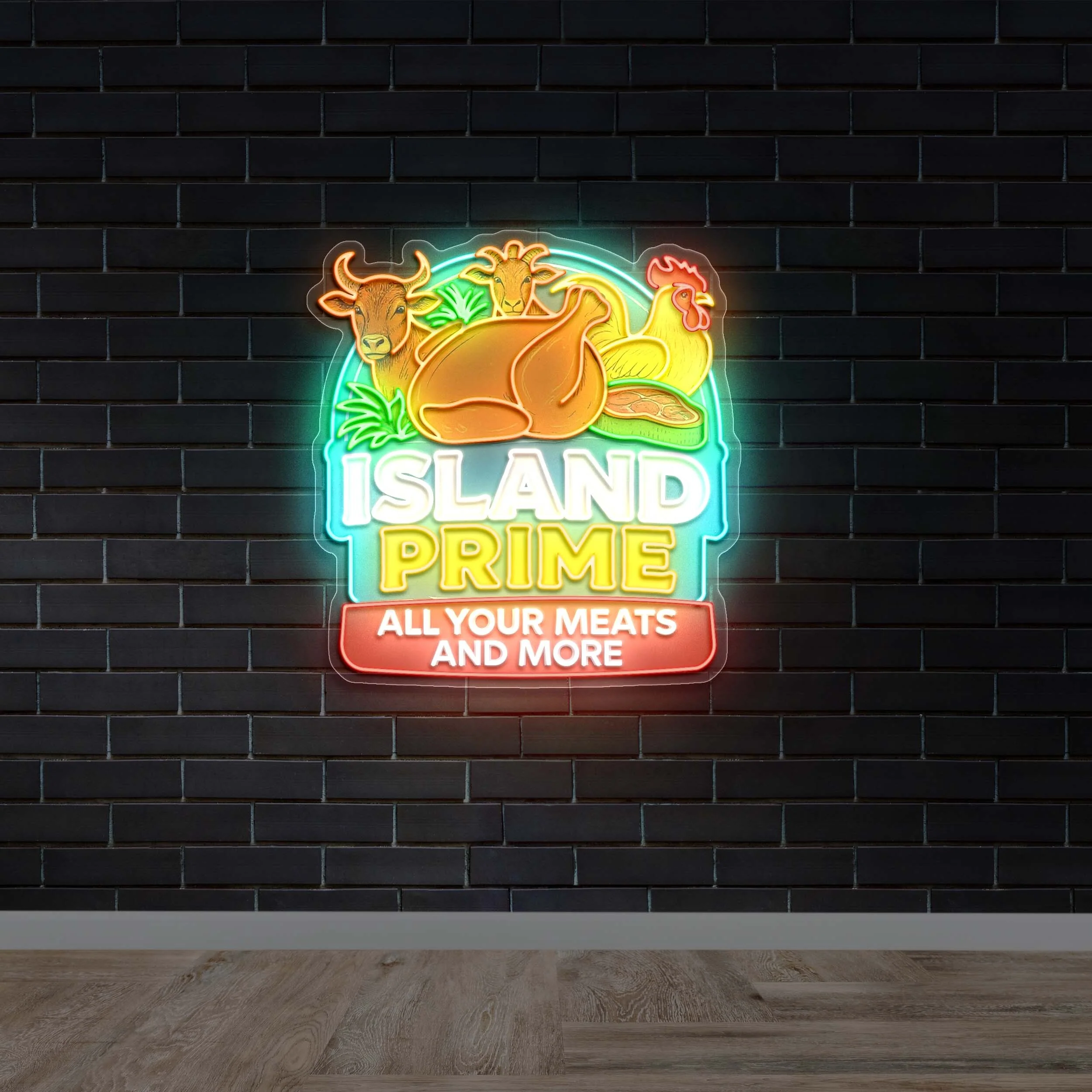 Island Prime Meats Logo - Premium Neon Artwork