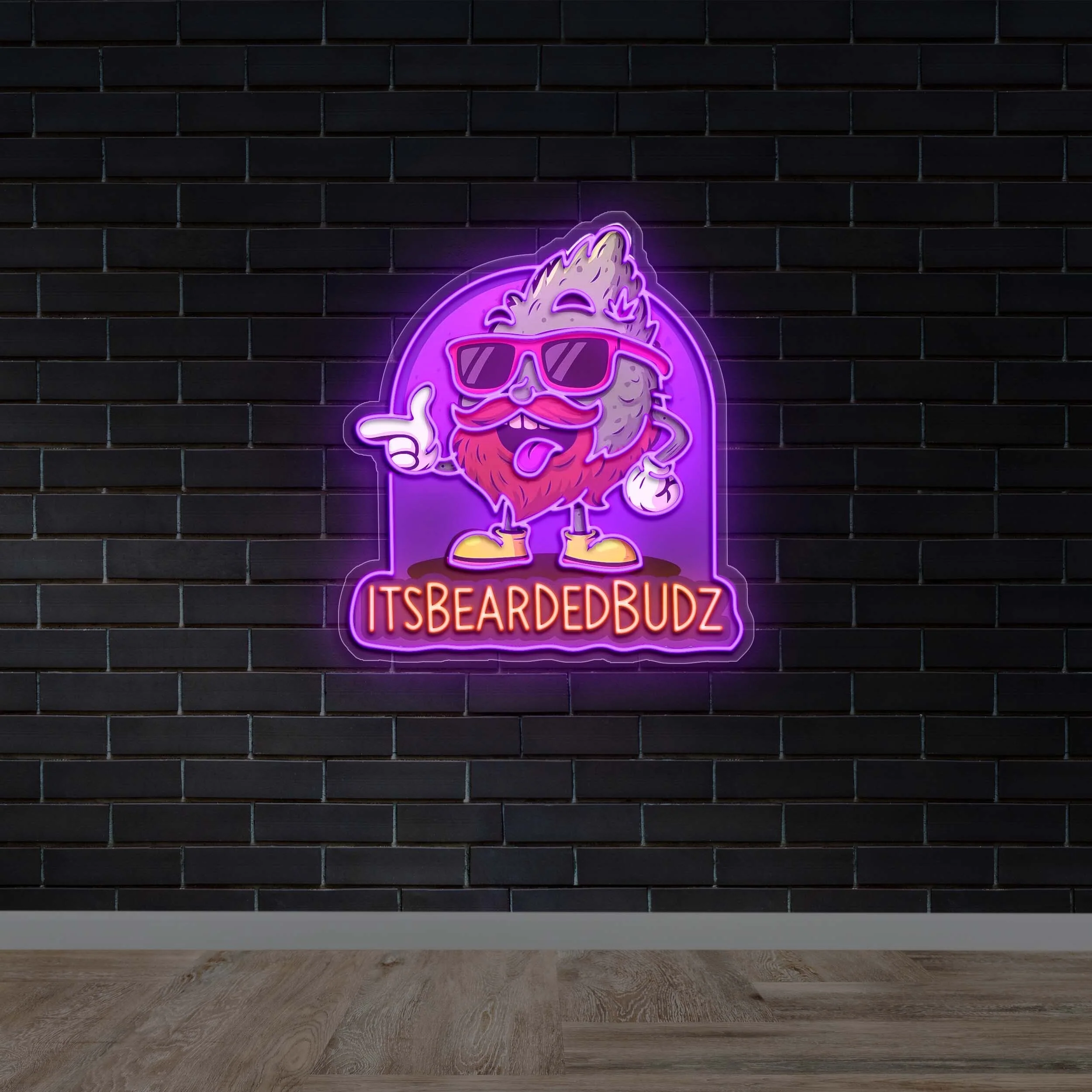 ItsBeardedBudz - Premium Neon Artwork