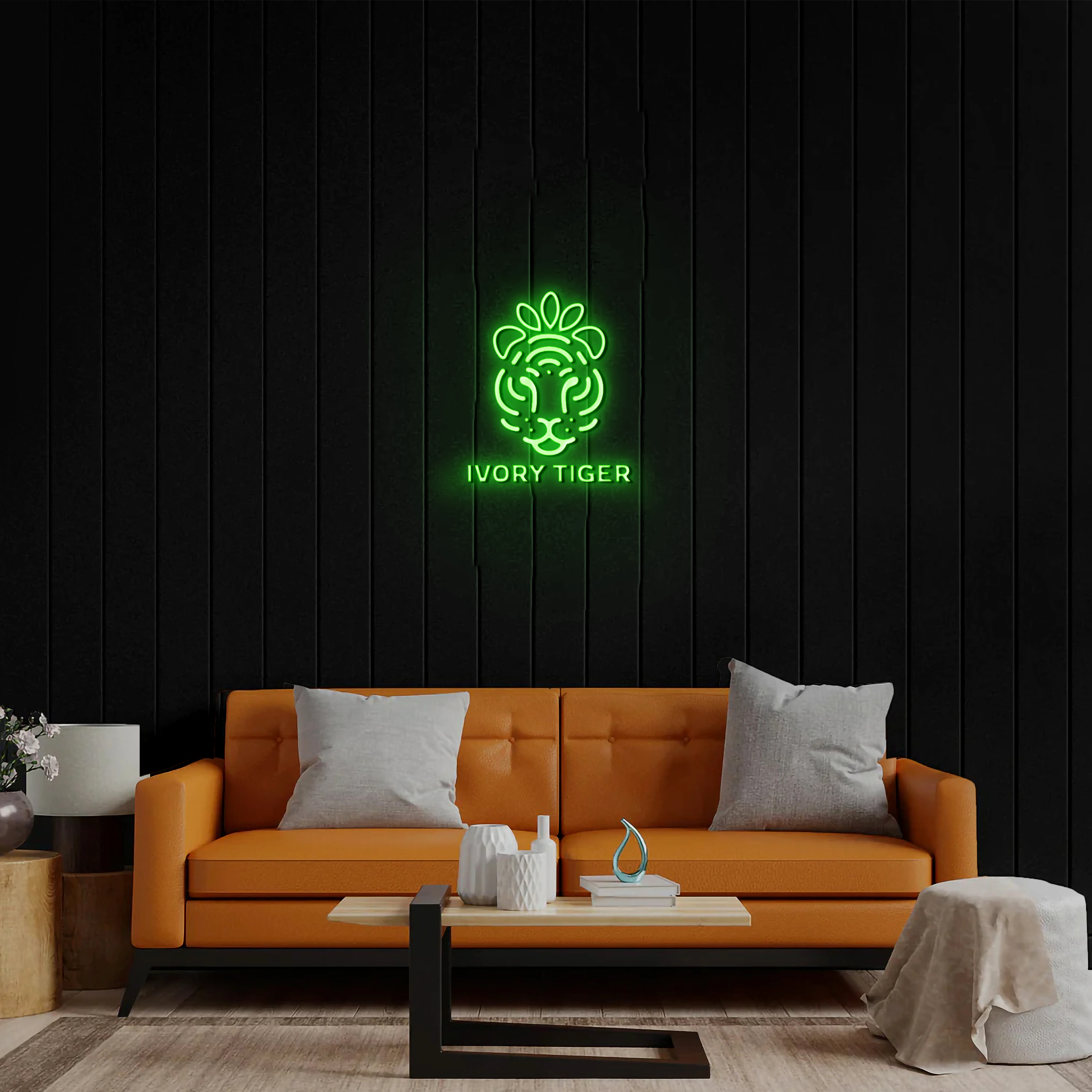 Ivory Tiger - Premium Neon Artwork