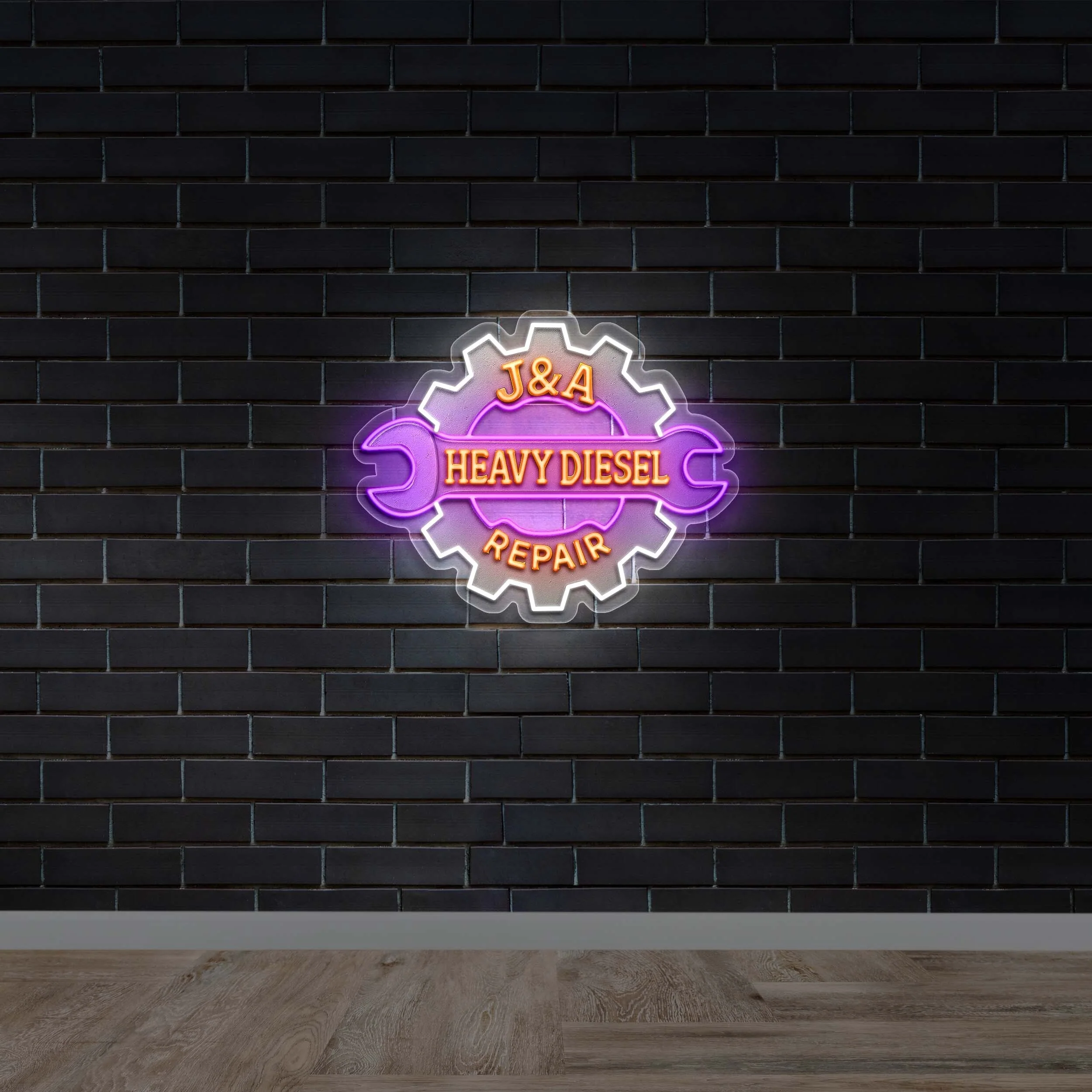 J&A Heavy Diesel Repair - Premium Neon Artwork