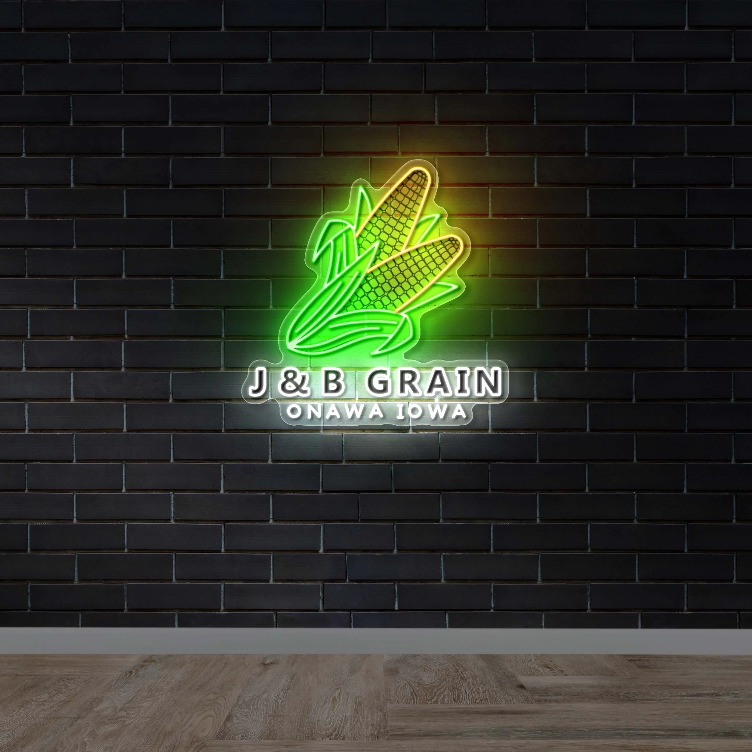 J & B Grain Onawa Iowa - Premium Neon Artwork