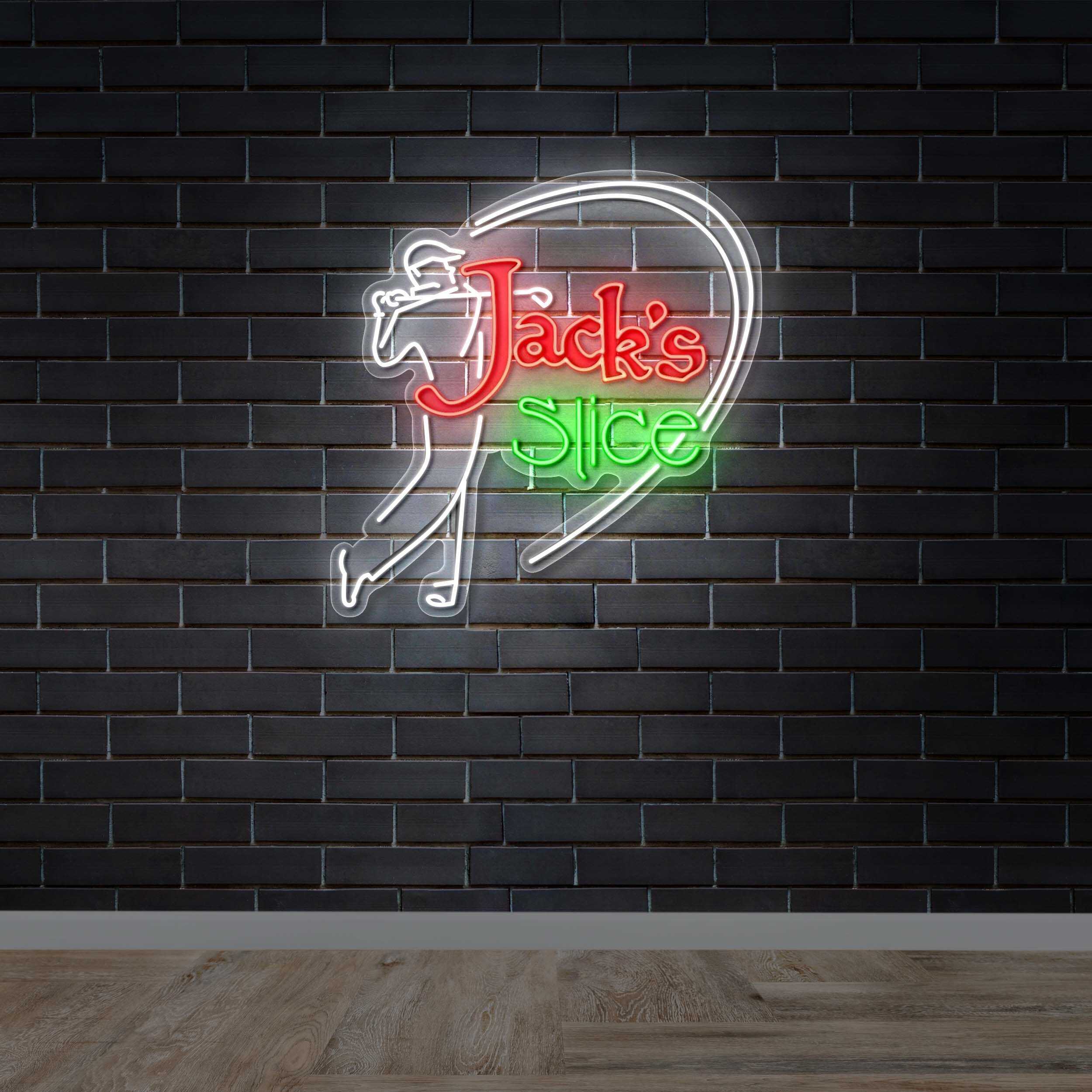 Jack’s Slice Golfer Open Sign - Premium Neon Artwork