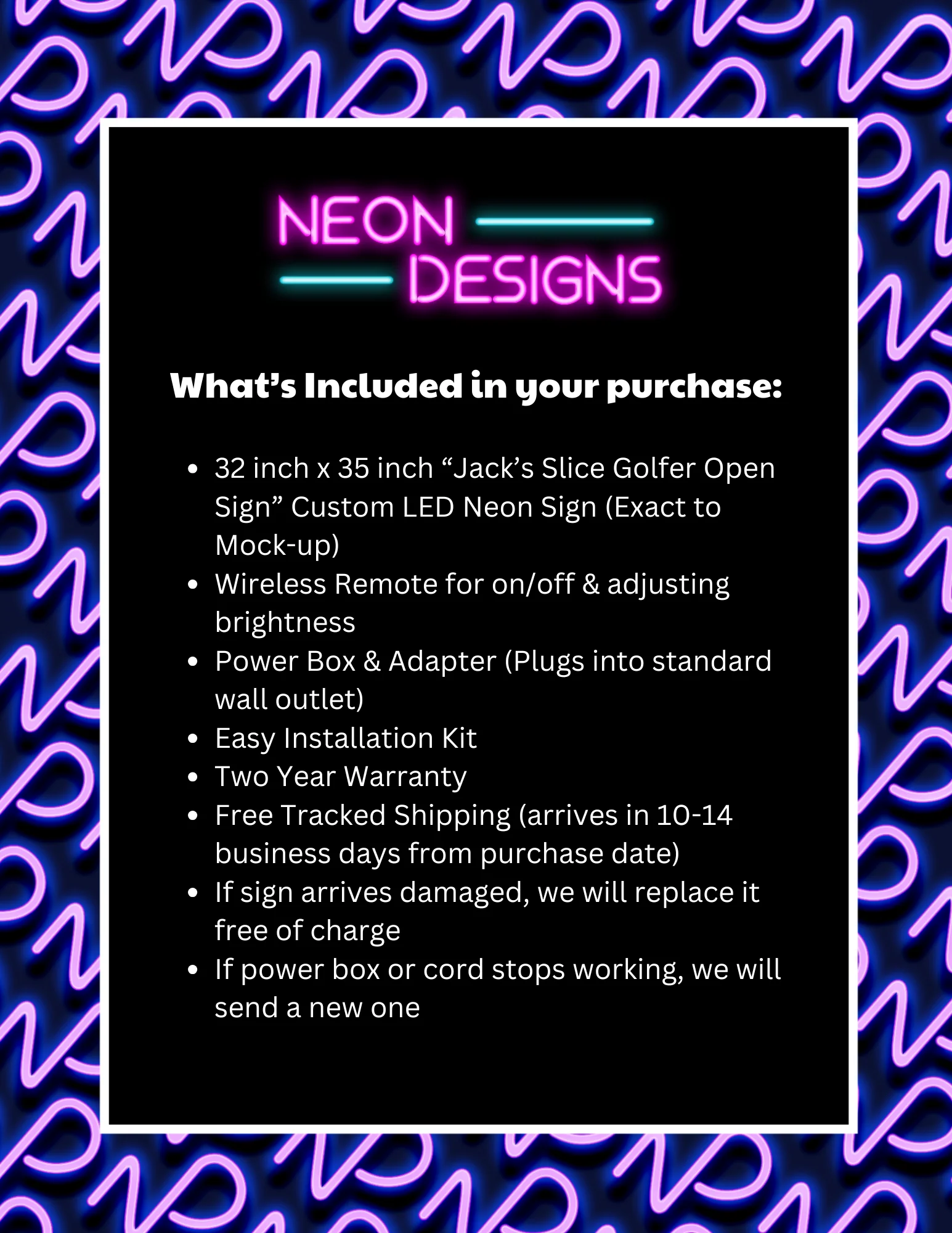 Jack’s Slice Golfer Open Sign - Premium Neon Artwork - Image 2