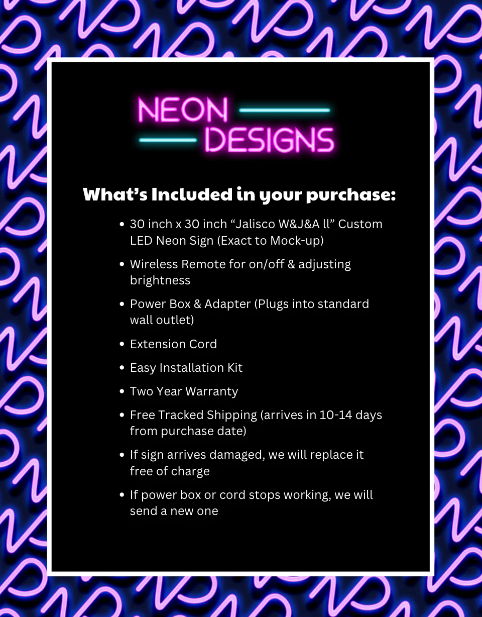 JALISCO W&J&A ll - Premium Neon Artwork - Image 2