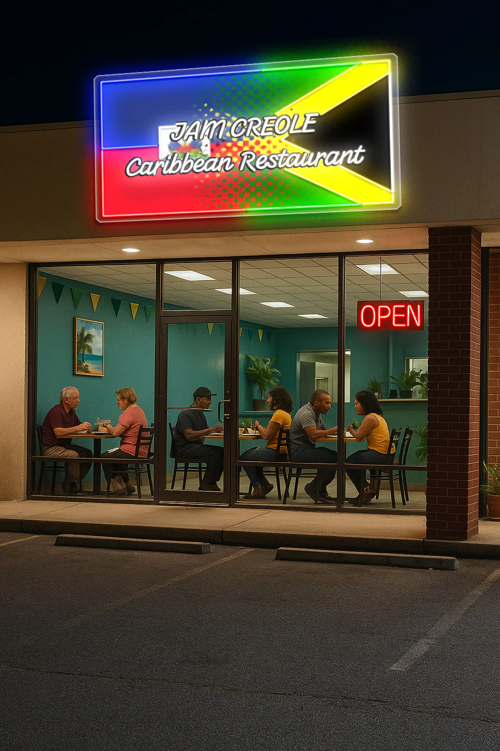 JAM CREOLE Caribbean Restaurant - Premium Neon Artwork
