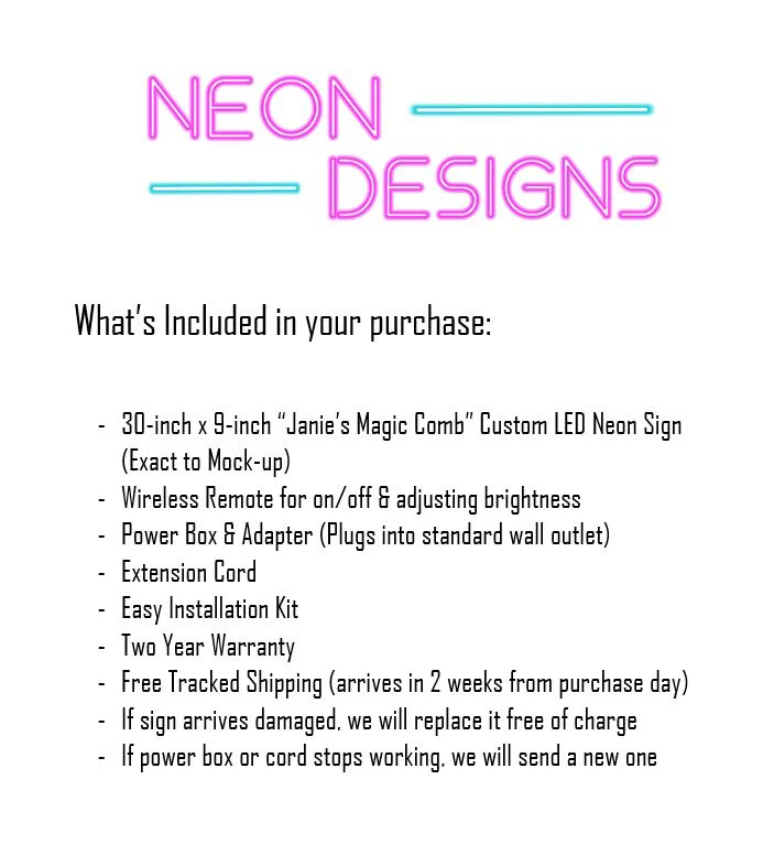 Janie’s Magic Comb - Premium Neon Artwork - Image 2