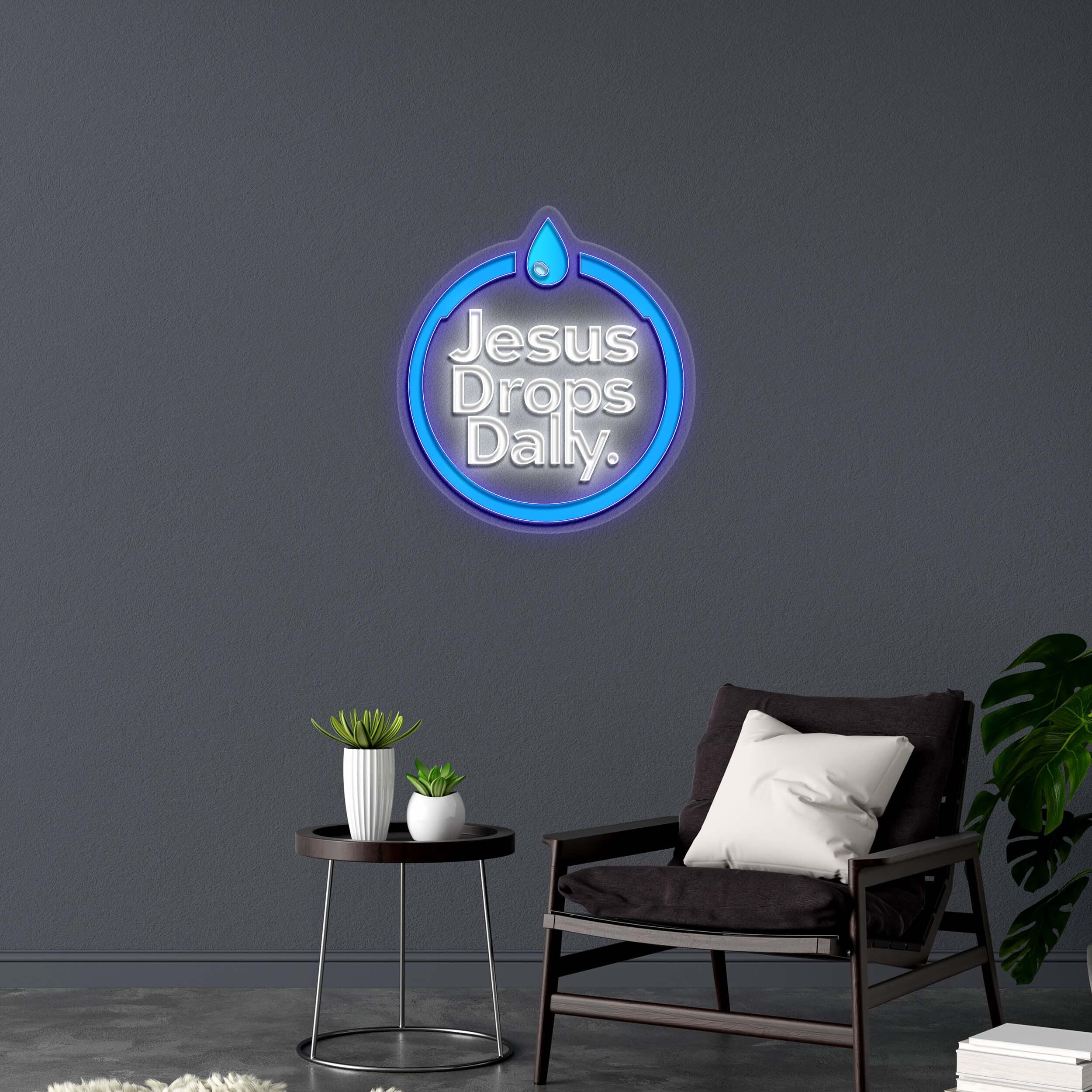 Jesus Drops Daily - Premium Neon Artwork