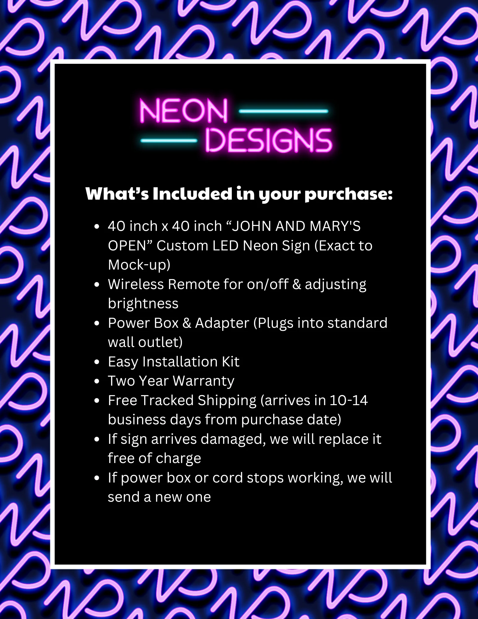 JOHN AND MARY'S OPEN - Premium Neon Artwork - Image 2