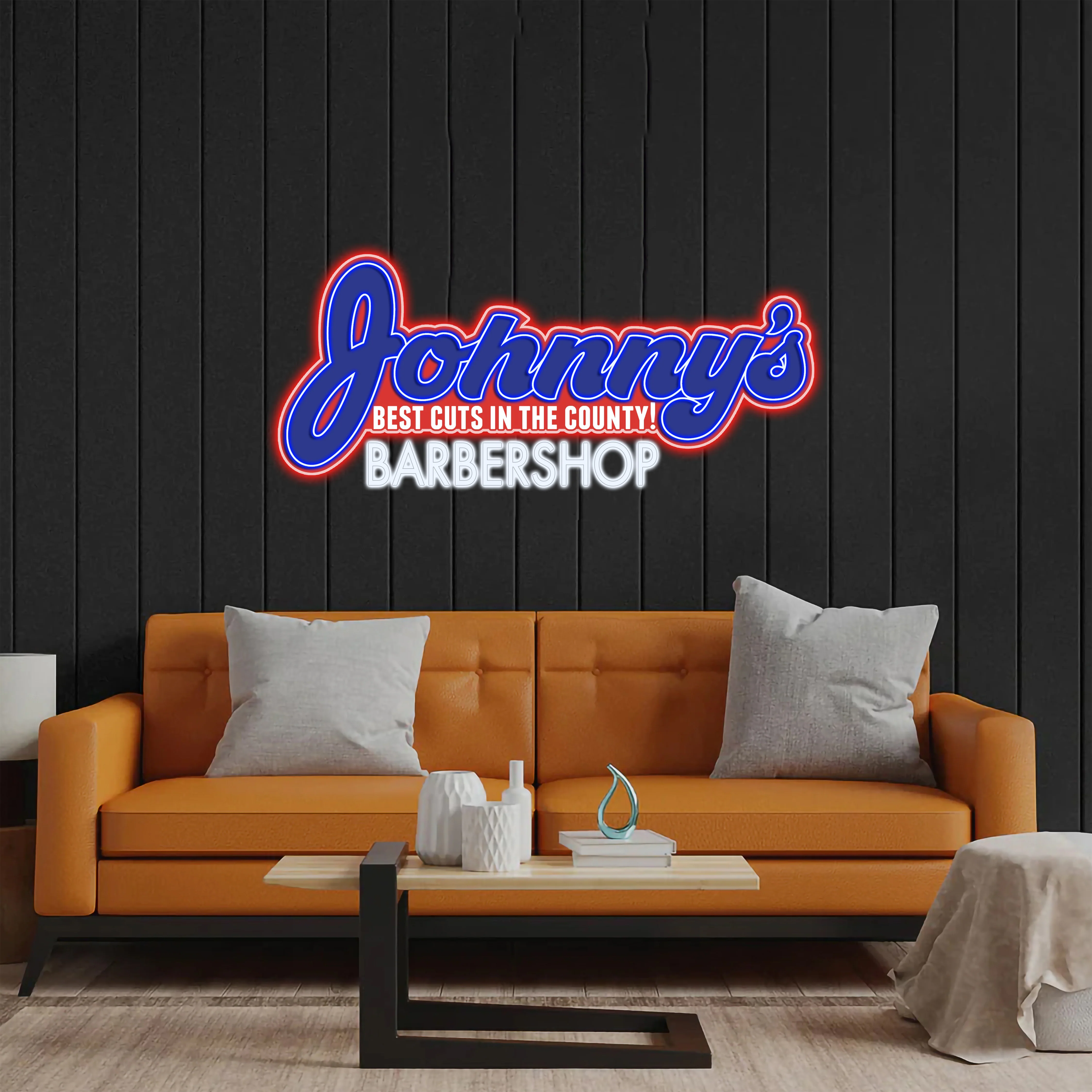 Johnny's Barbershop - Premium Neon Artwork