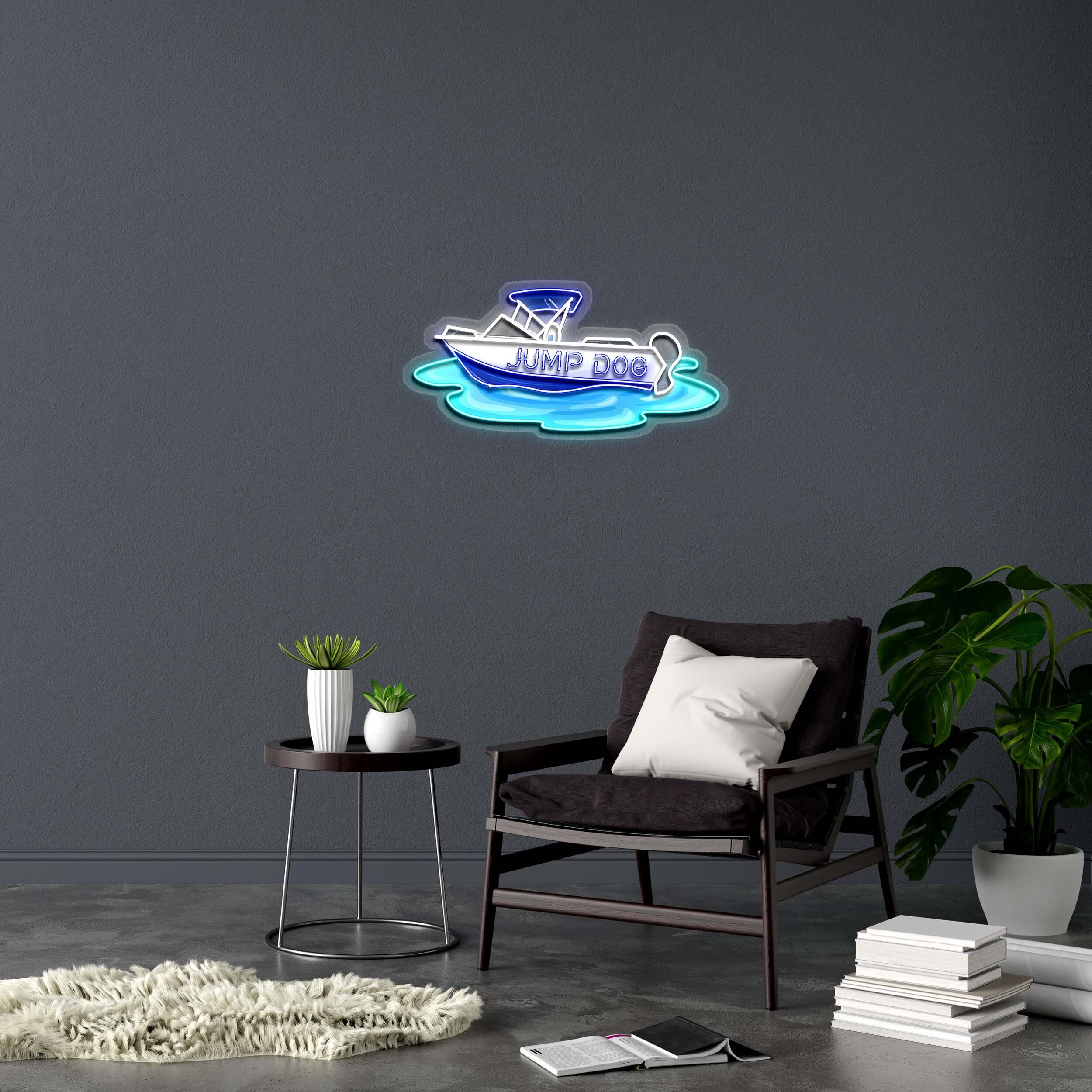 JUMP DOG - Premium Neon Artwork