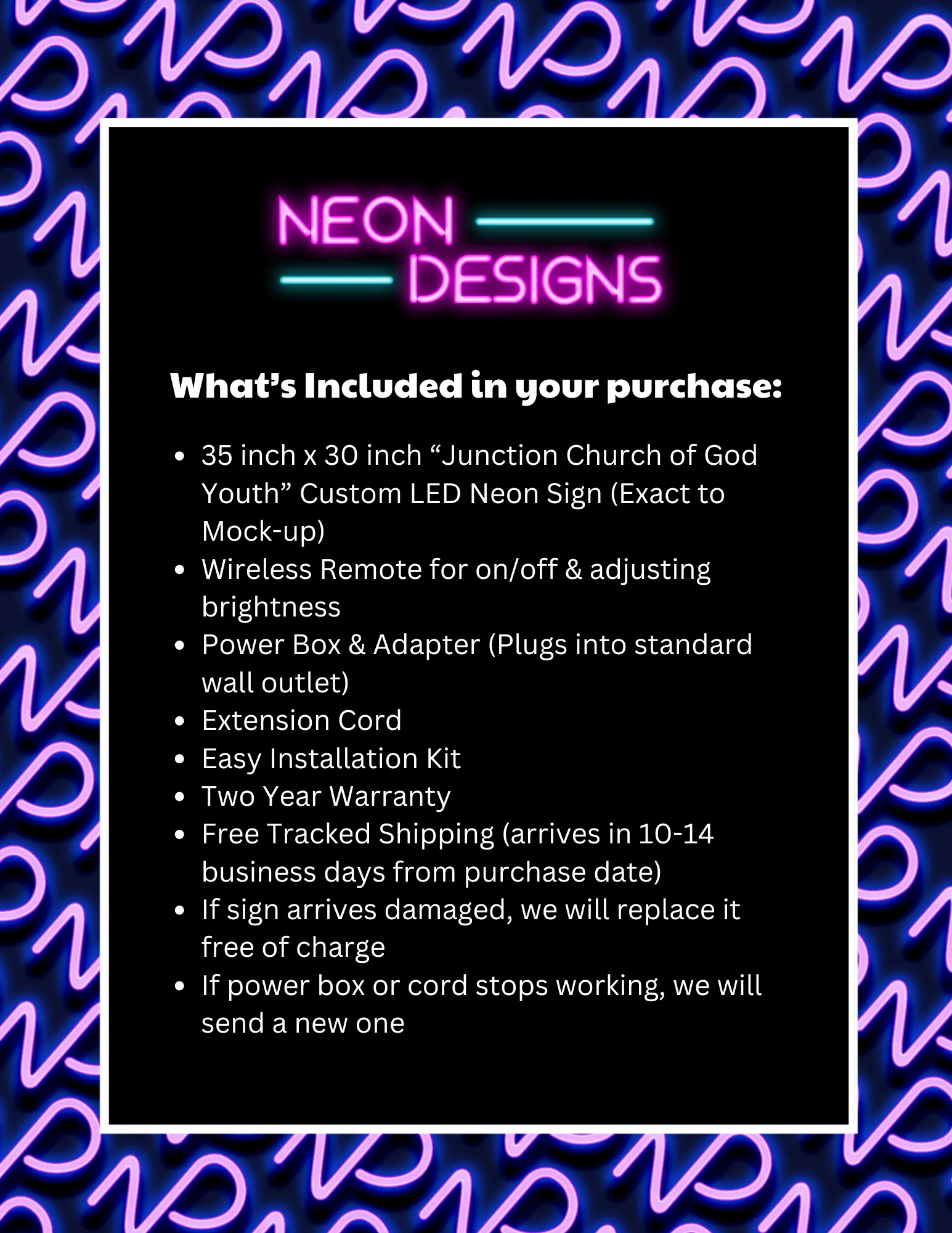 Junction Church of God Youth - Premium Neon Artwork - Image 2