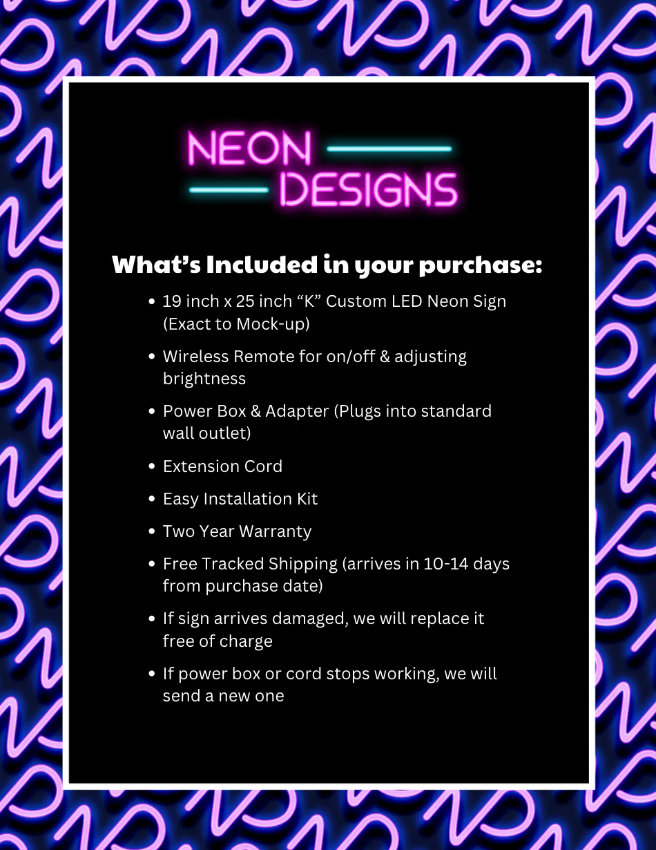 K - Premium Neon Artwork - Image 2