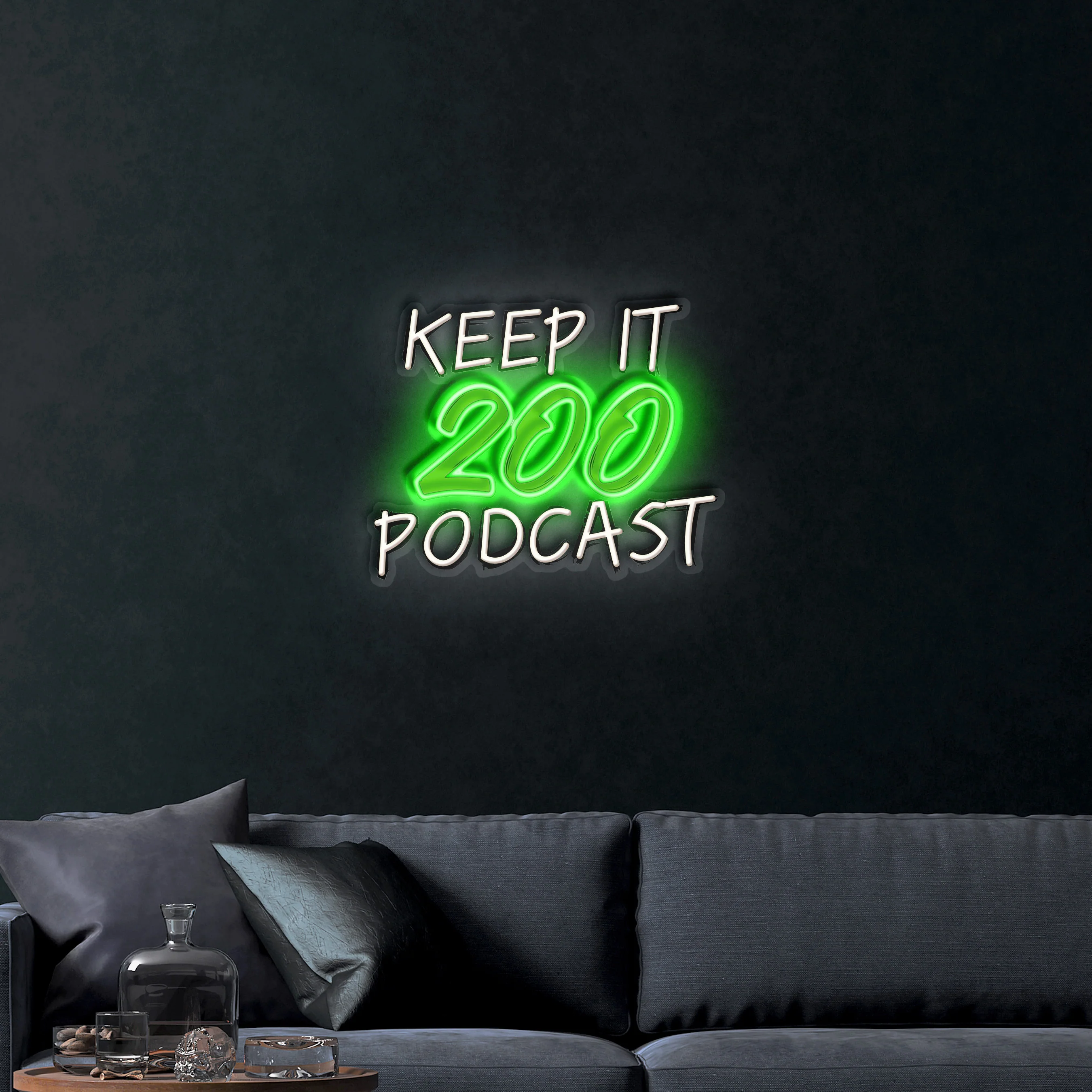 Keep It 200 Podcast – Premium Neon Artwork