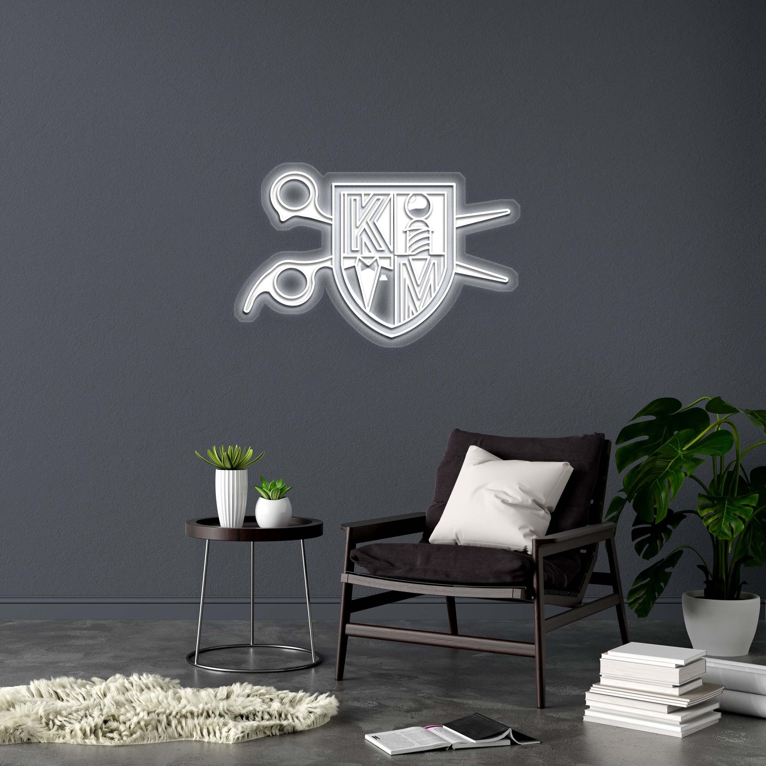 Kenny Mac's Barbershop logo - Premium Neon Artwork