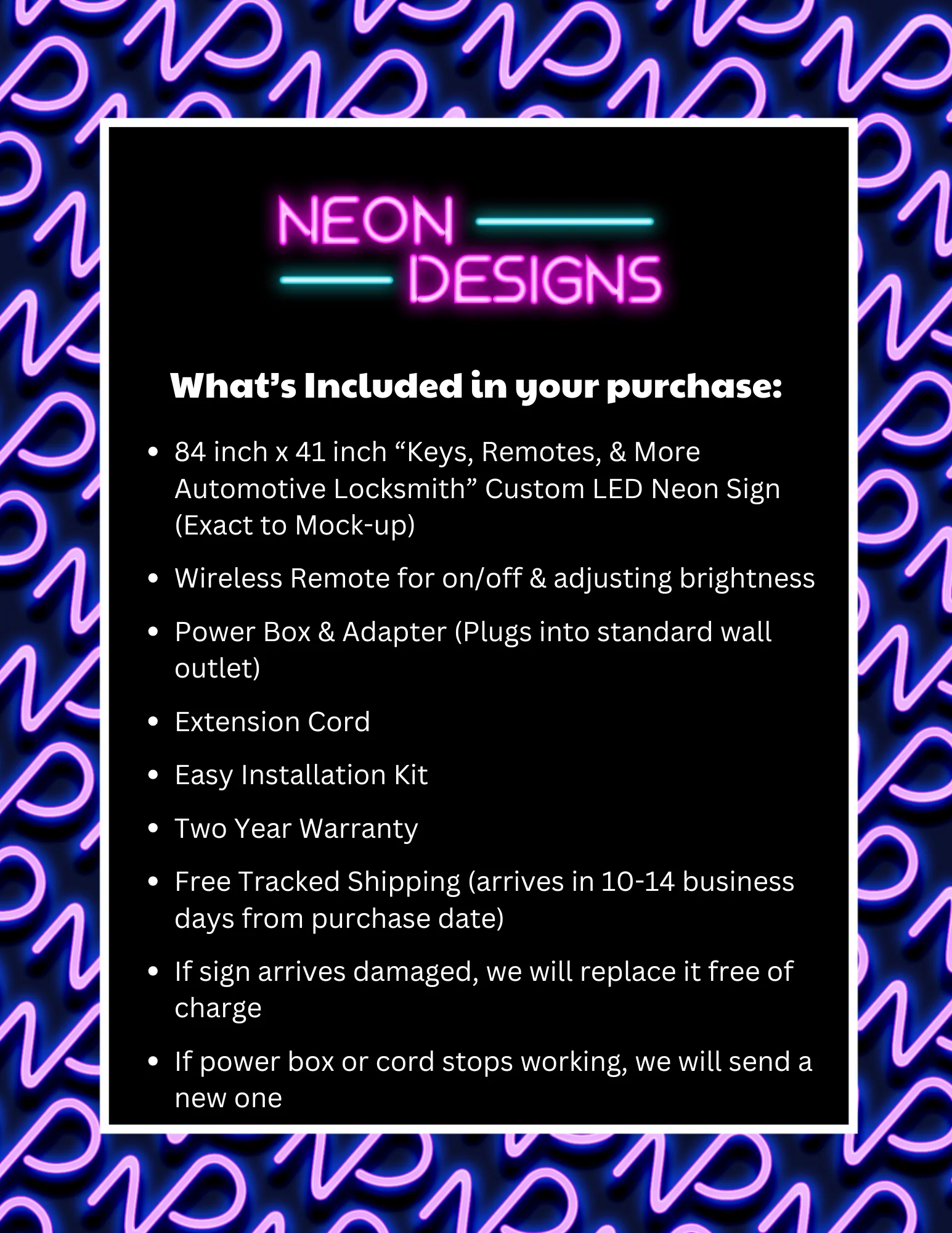 Keys, Remotes, & More Automotive Locksmith - Premium Neon Artwork - Image 2