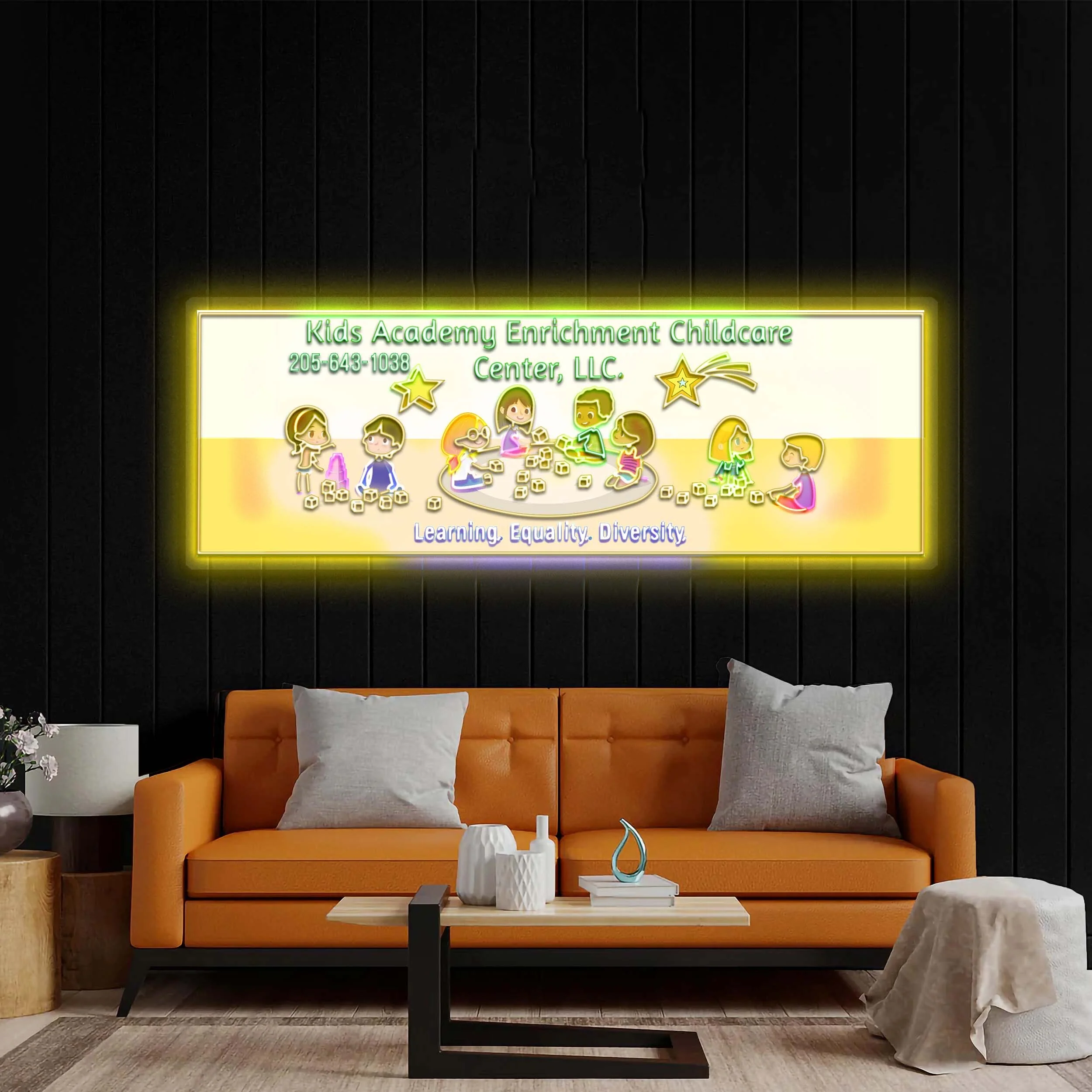 Kids Academy Enrichment Childcare Center - Premium Neon Artwork - Image 2