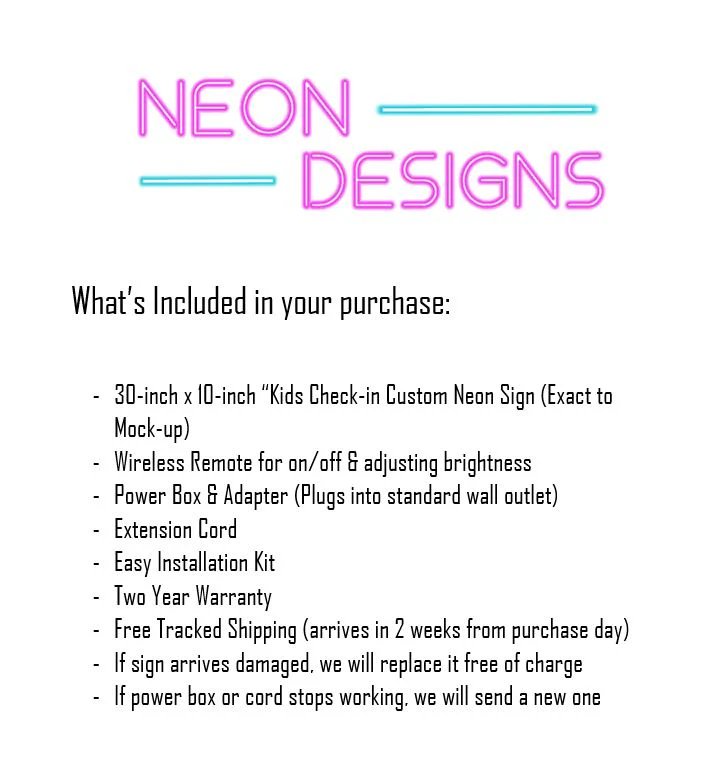 Kids Check-in - Premium Neon Artwork - Image 2