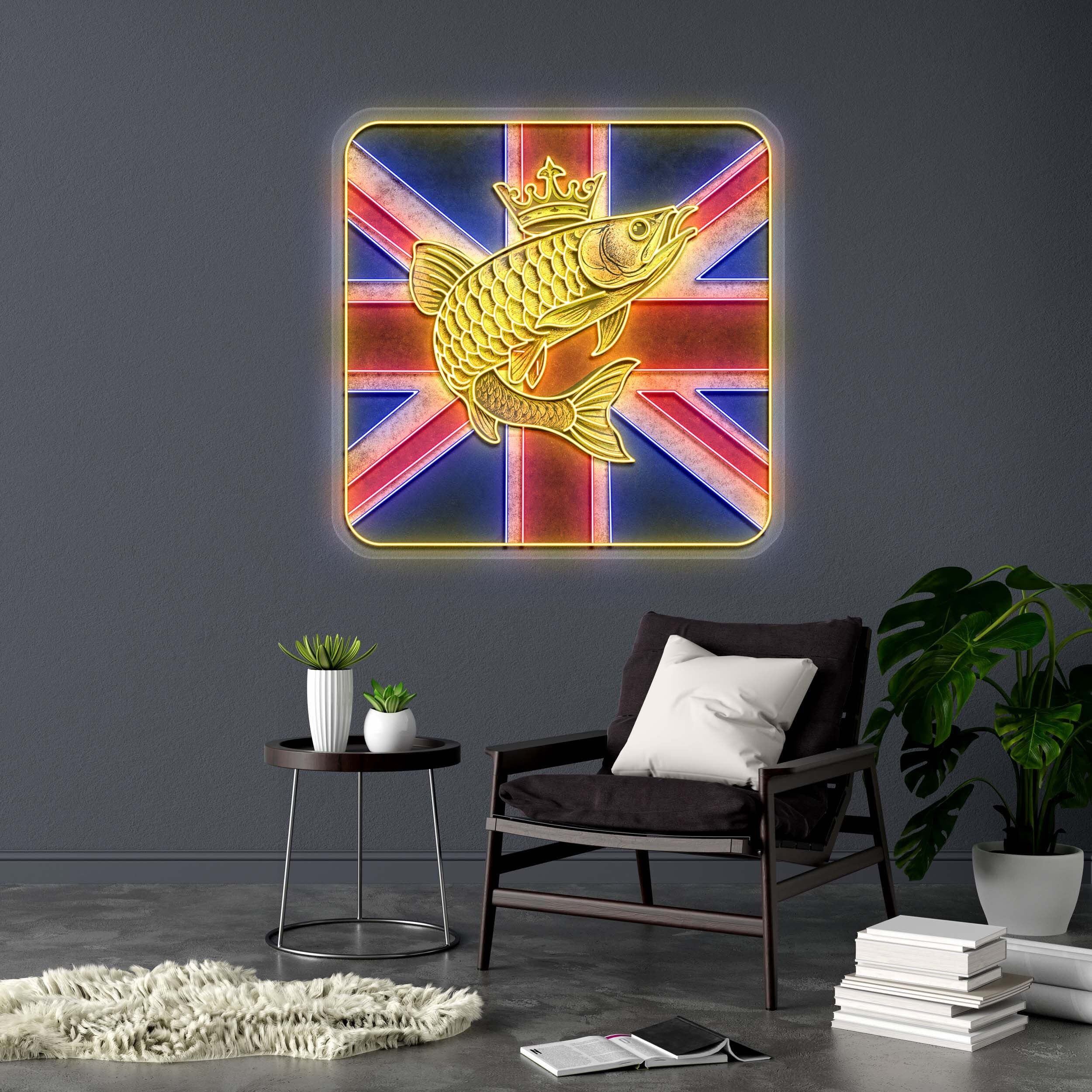 King Fish Aquatics Logo - Premium Neon Artwork - Image 3
