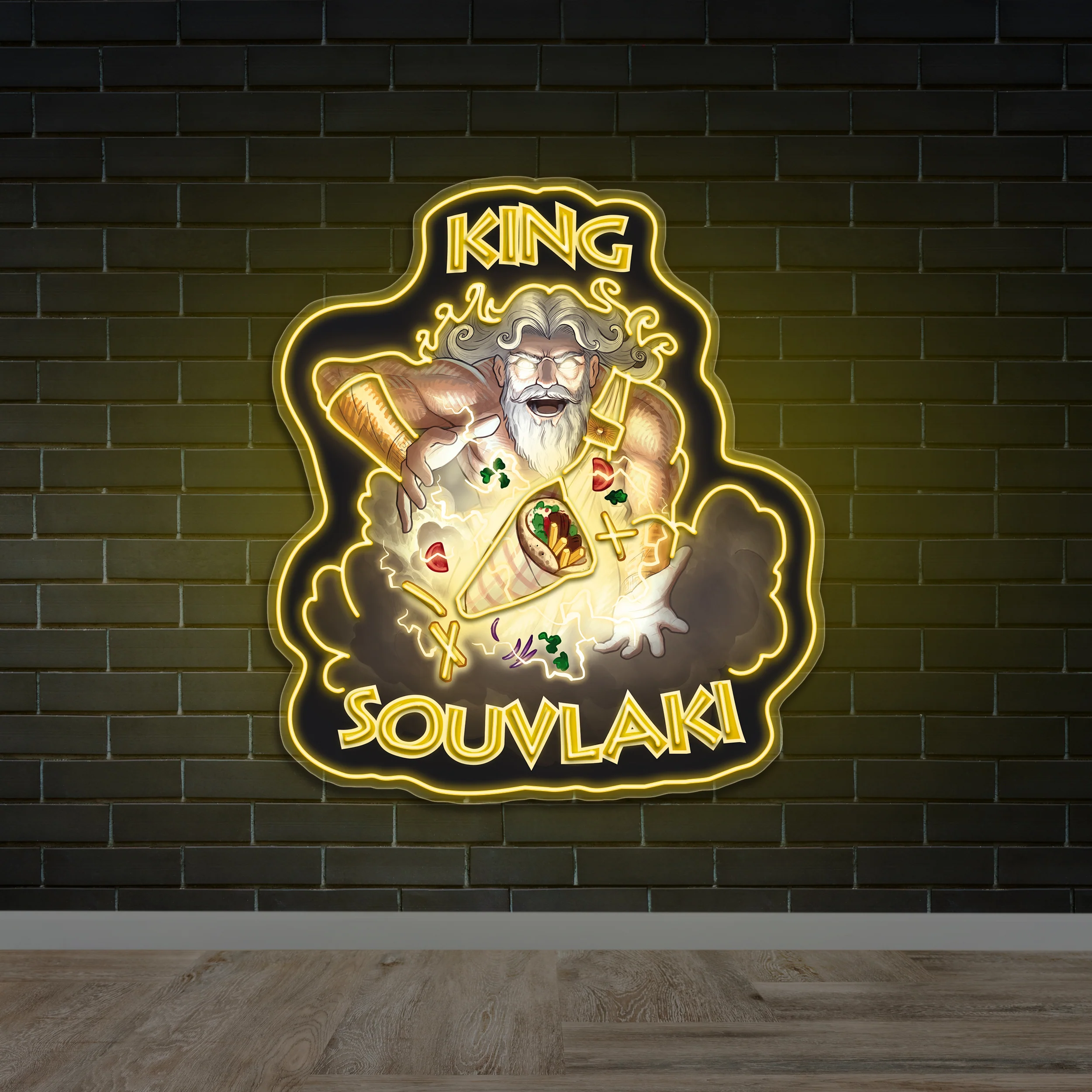 KING SOUVLAKI - Premium Neon Artwork