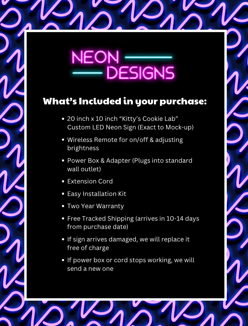 Kitty’s Cookie Lab - Premium Neon Artwork - Image 2
