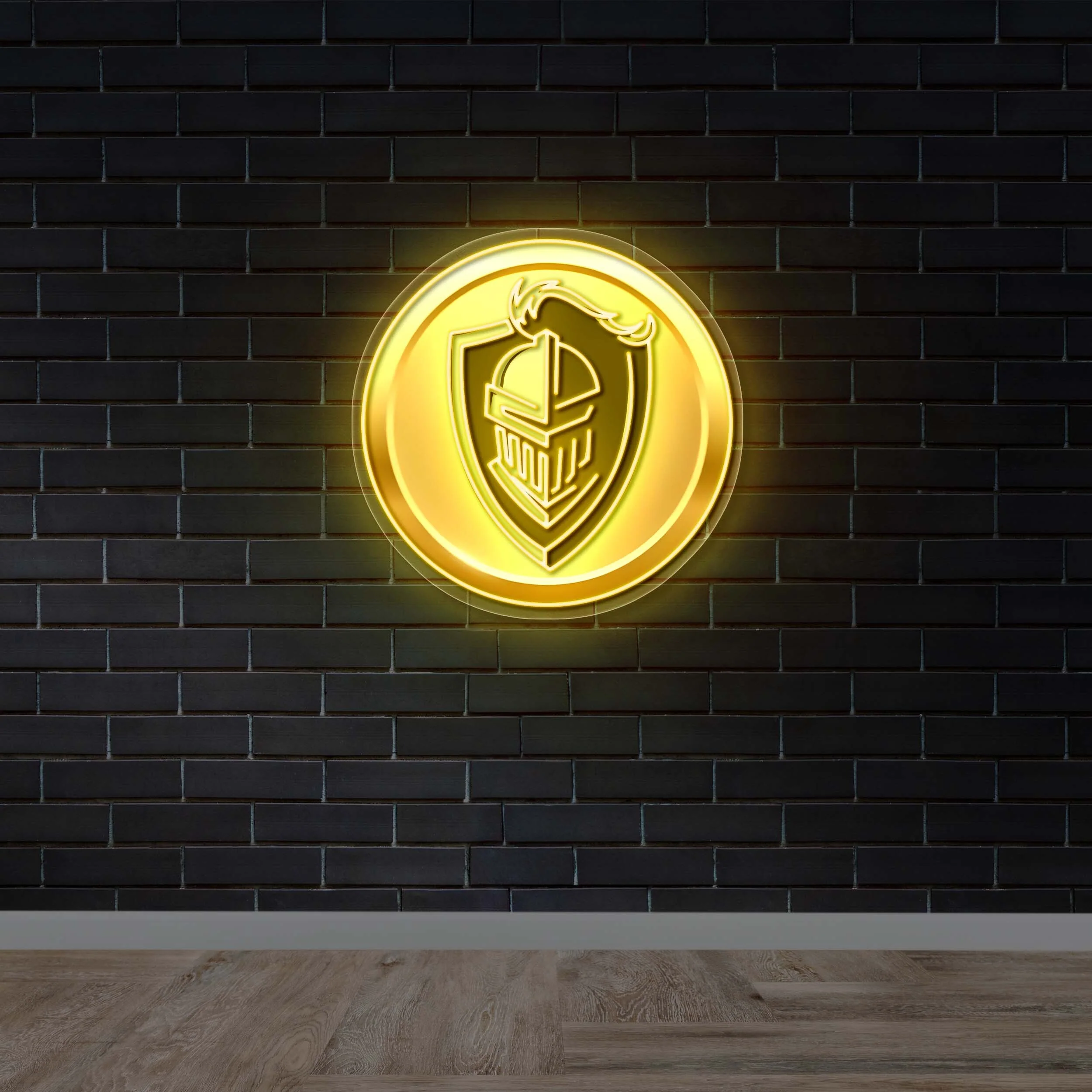 Knight Shield Emblem – Premium Neon Artwork
