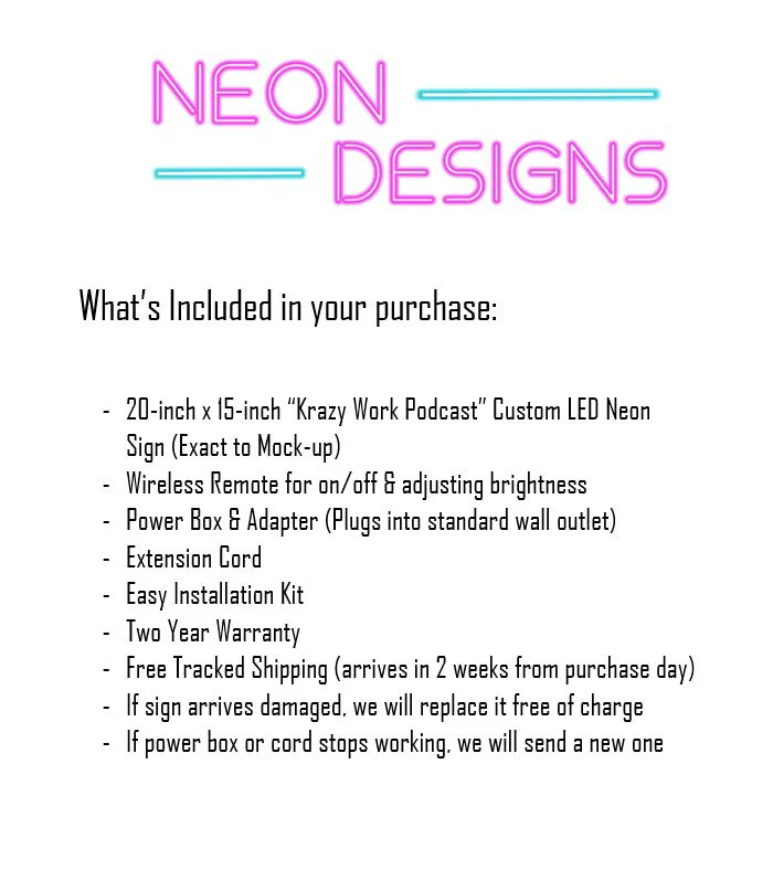 Krazy Work Podcast - Premium Neon Artwork - Image 2