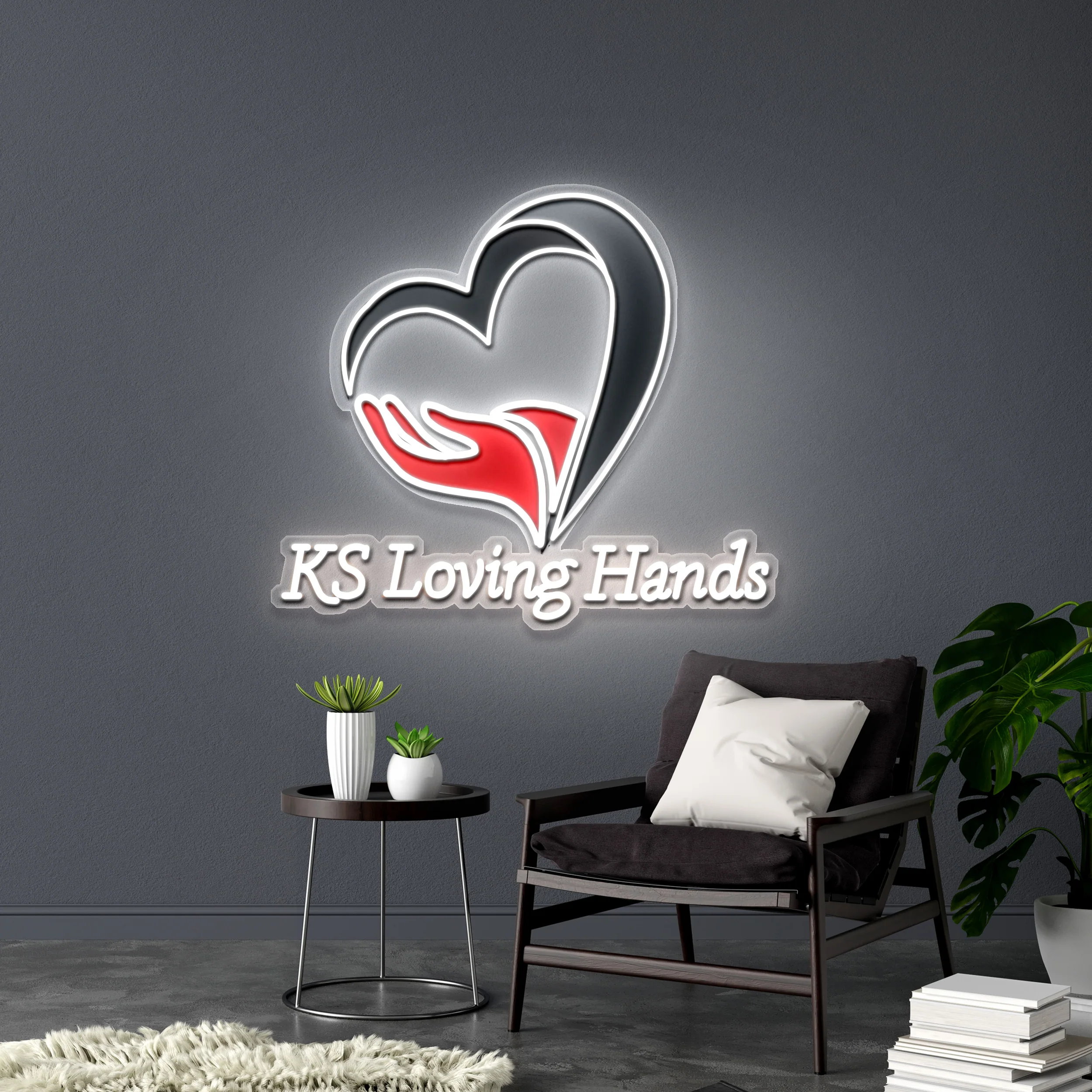 KS Loving Hands - Premium Neon Artwork