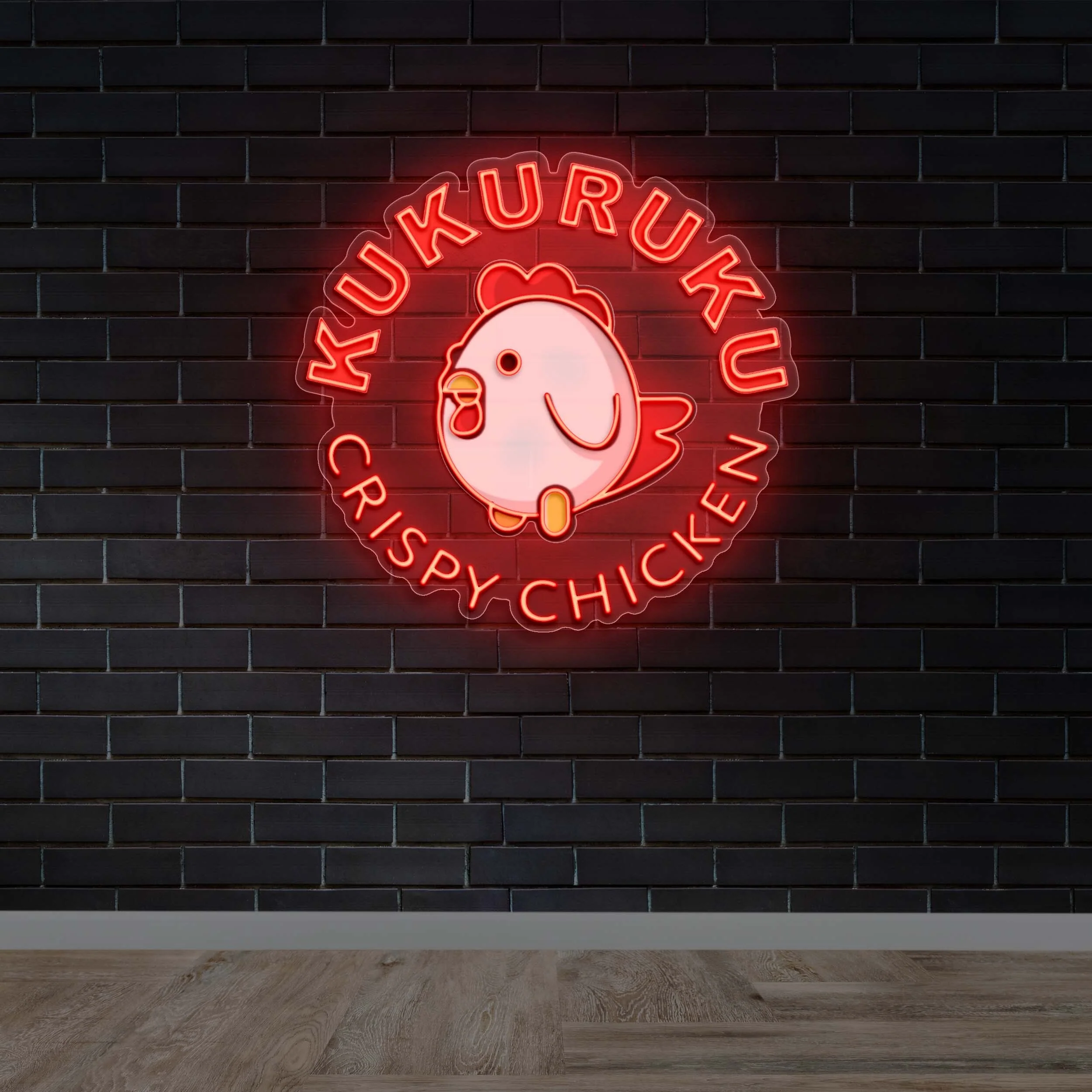 Kukuruku Crispy Chicken - Premium Neon Artwork