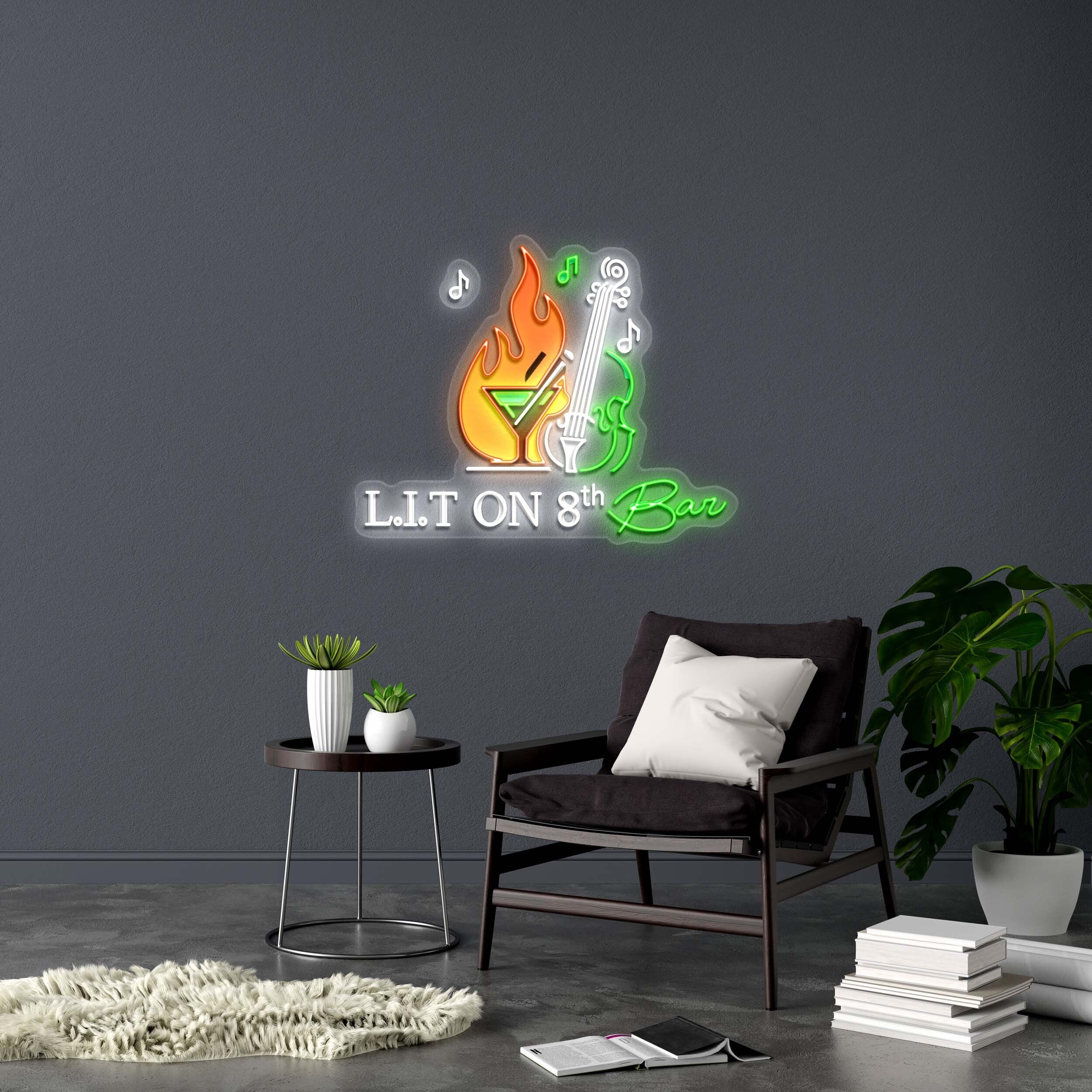 L.I.T on 8th Bar - Premium Neon Artwork