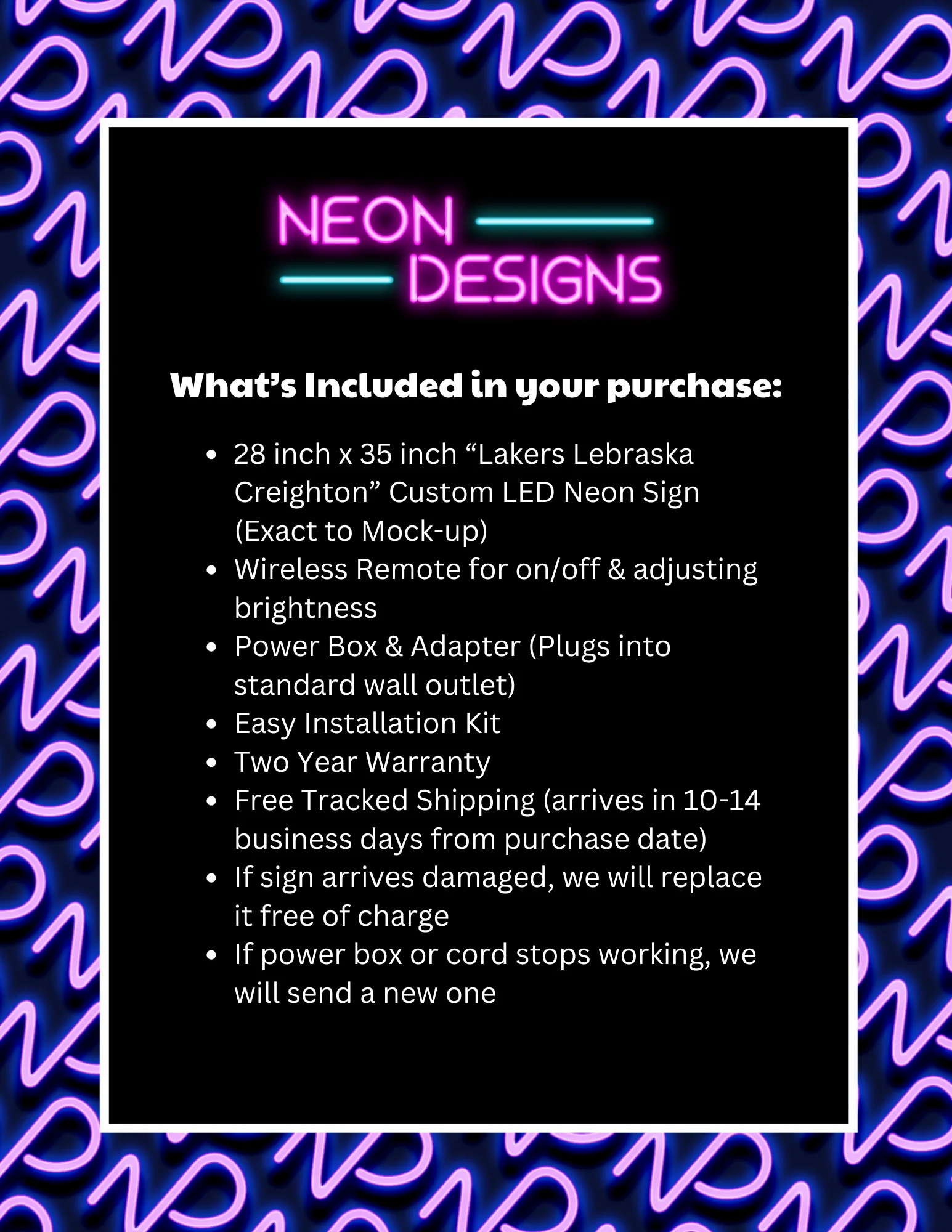 Lakers Lebraska Creighton - Premium Neon Artwork - Image 2