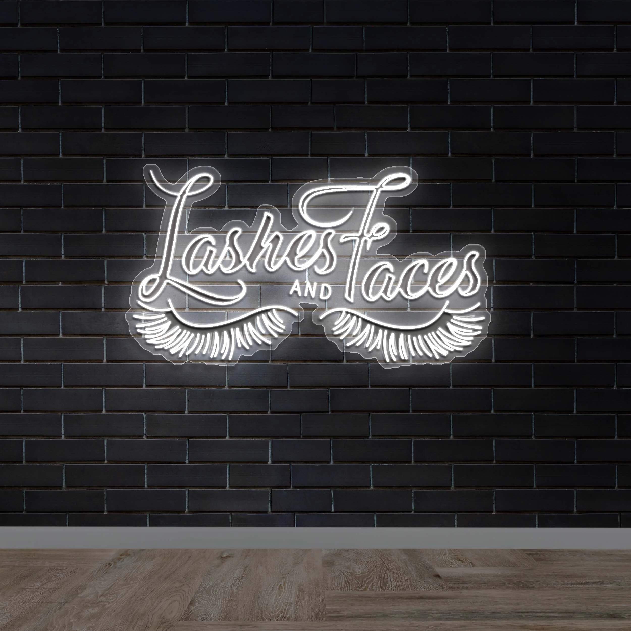 Lashes and Faces - Premium Neon Artwork