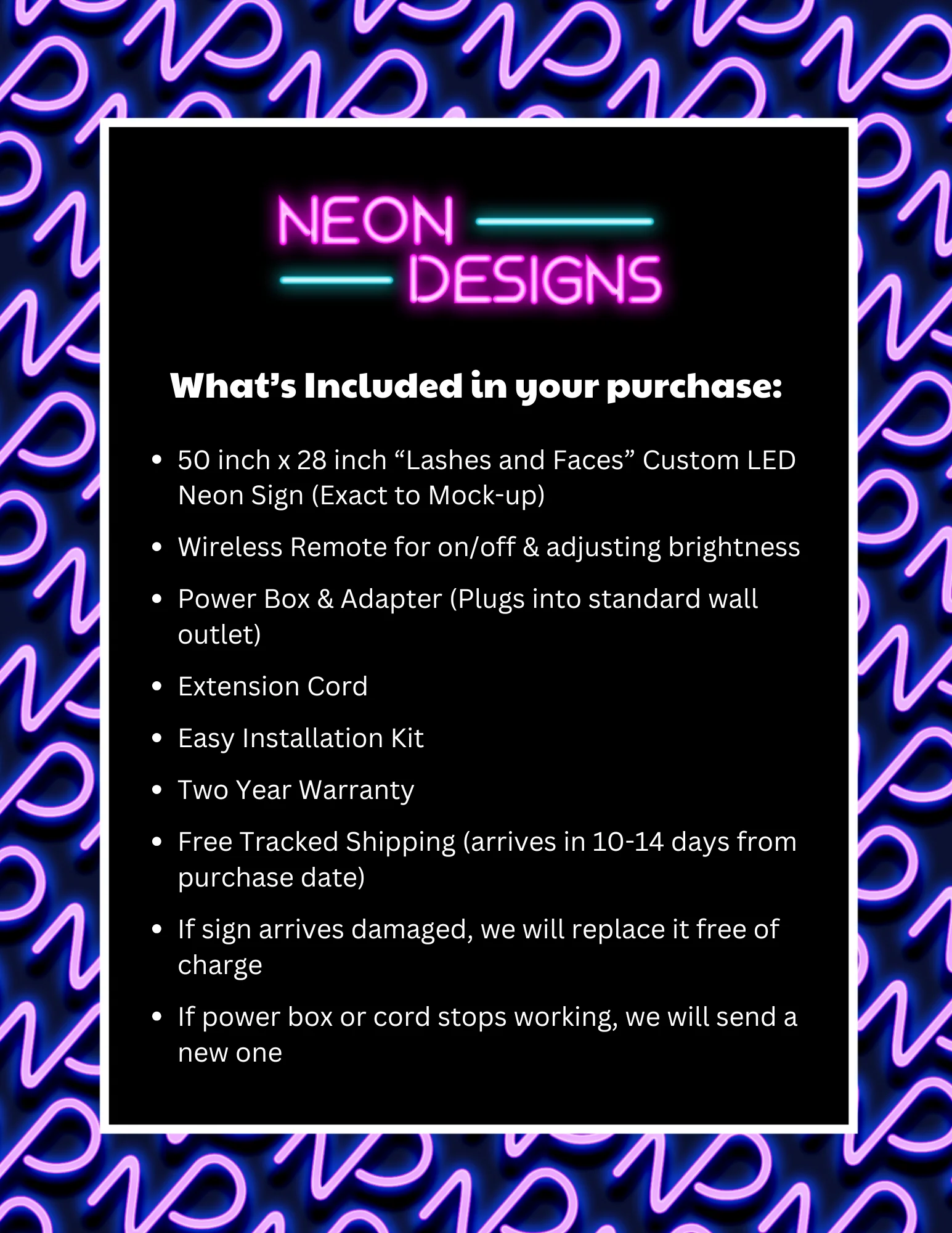 Lashes and Faces - Premium Neon Artwork - Image 2