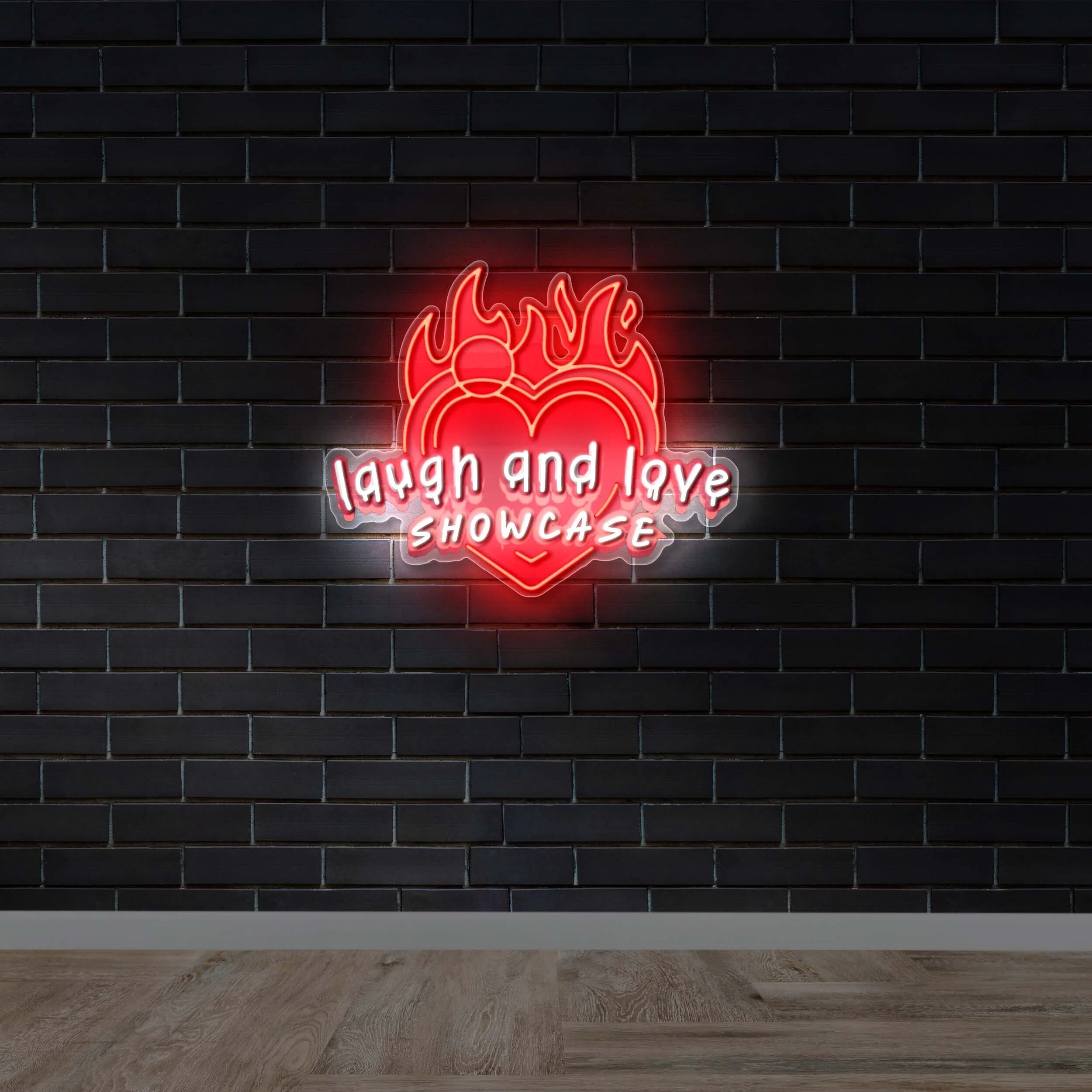 Laugh and Love Showcase - Premium Neon Artwork