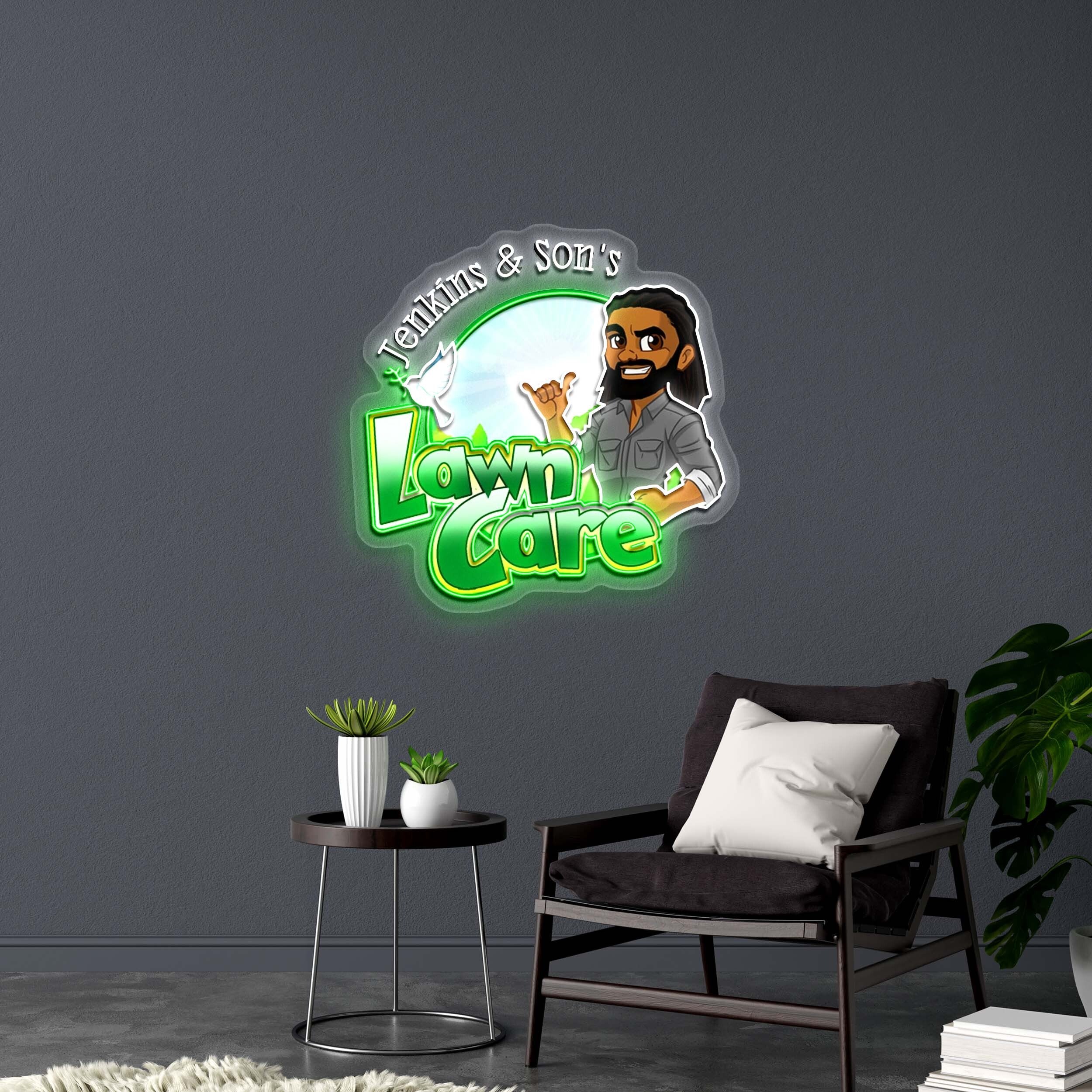 Lawn Care - Premium Neon Artwork