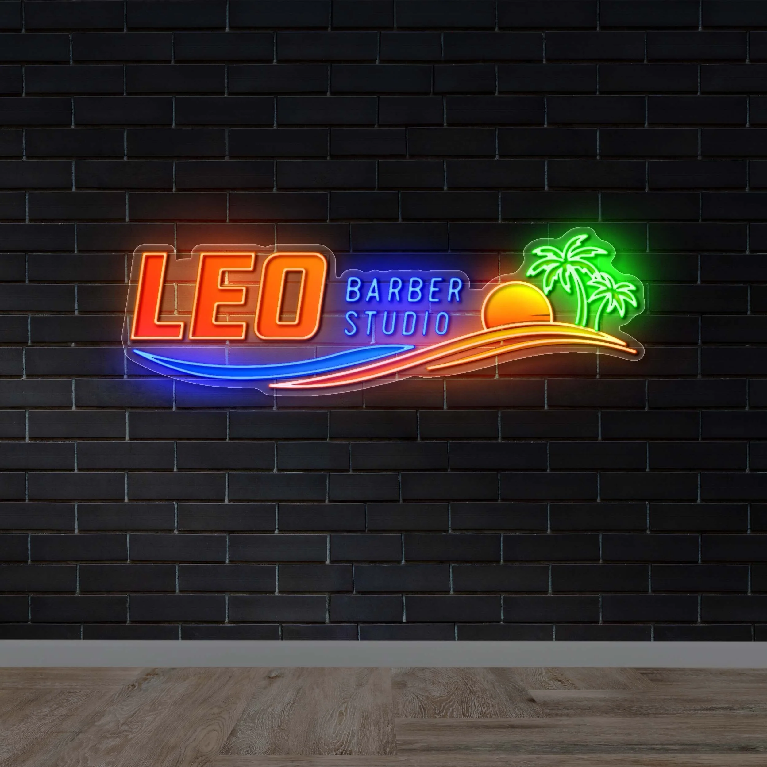 Leo Barber Studio - Premium Neon Artwork
